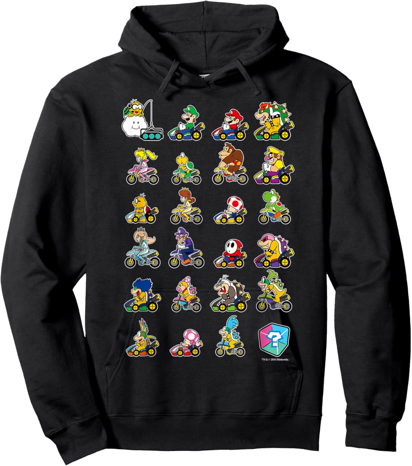 Mario Kart Character Stacks Hoodie - Hoodie | Black