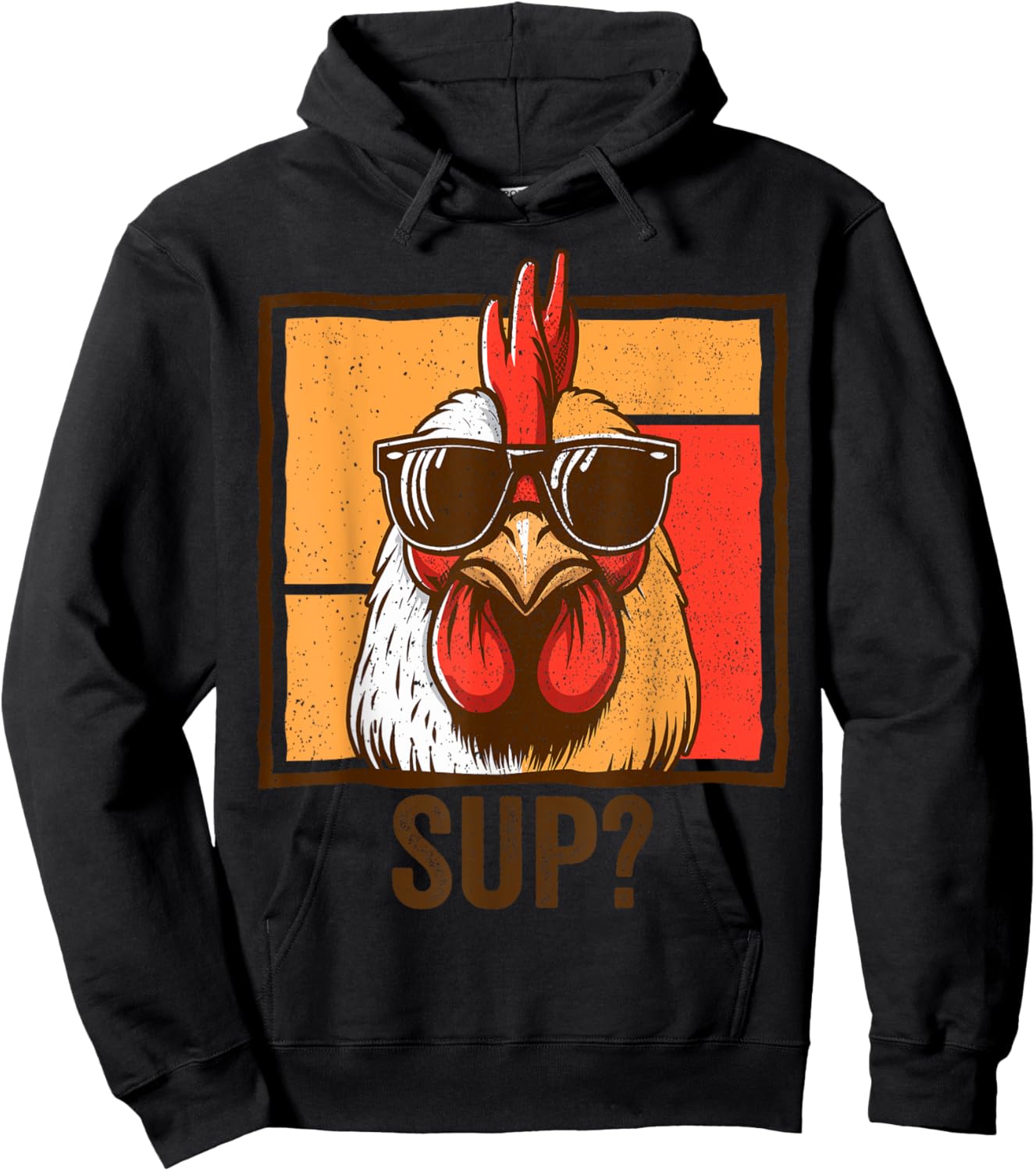 Cool Chicken Wearing Sunglasses Funny Farmer Men Women Hoodie - Hoodie | Black