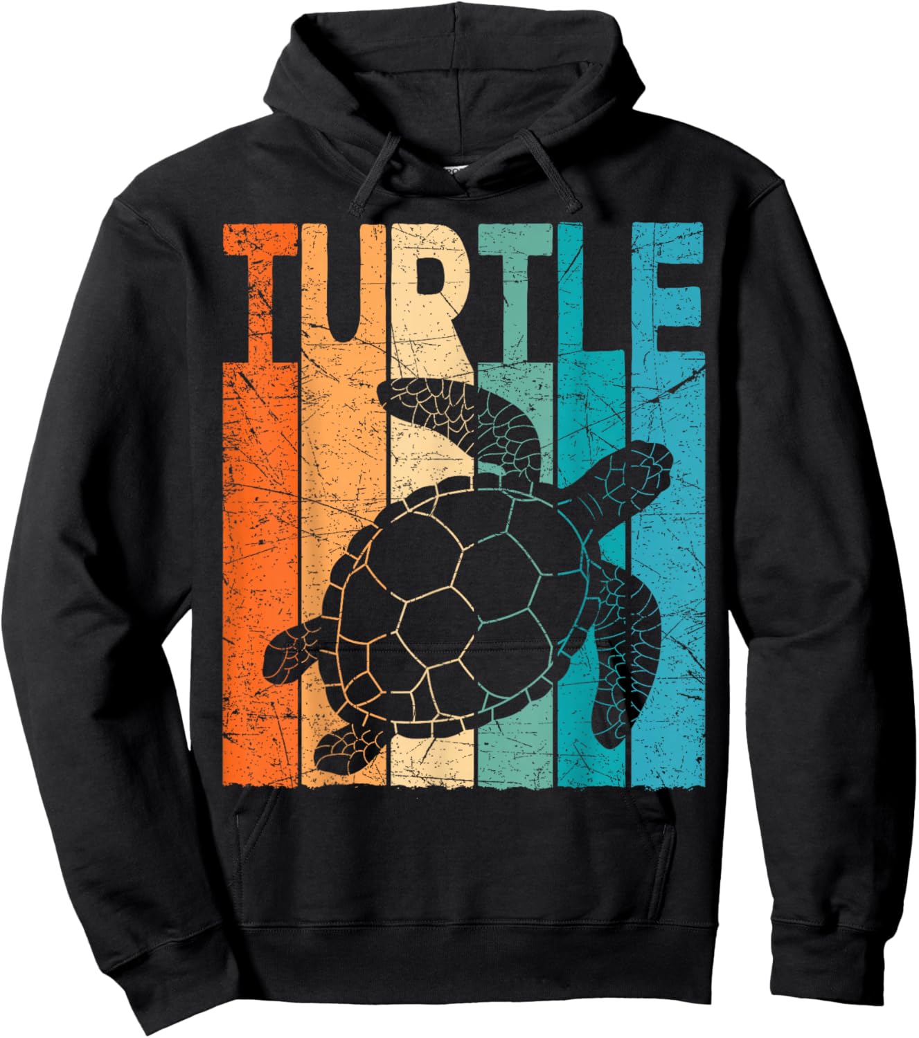 Turtle Vintage Sea Turtle Retro Herpetology Tortoise Hoodie - Hoodie | Black