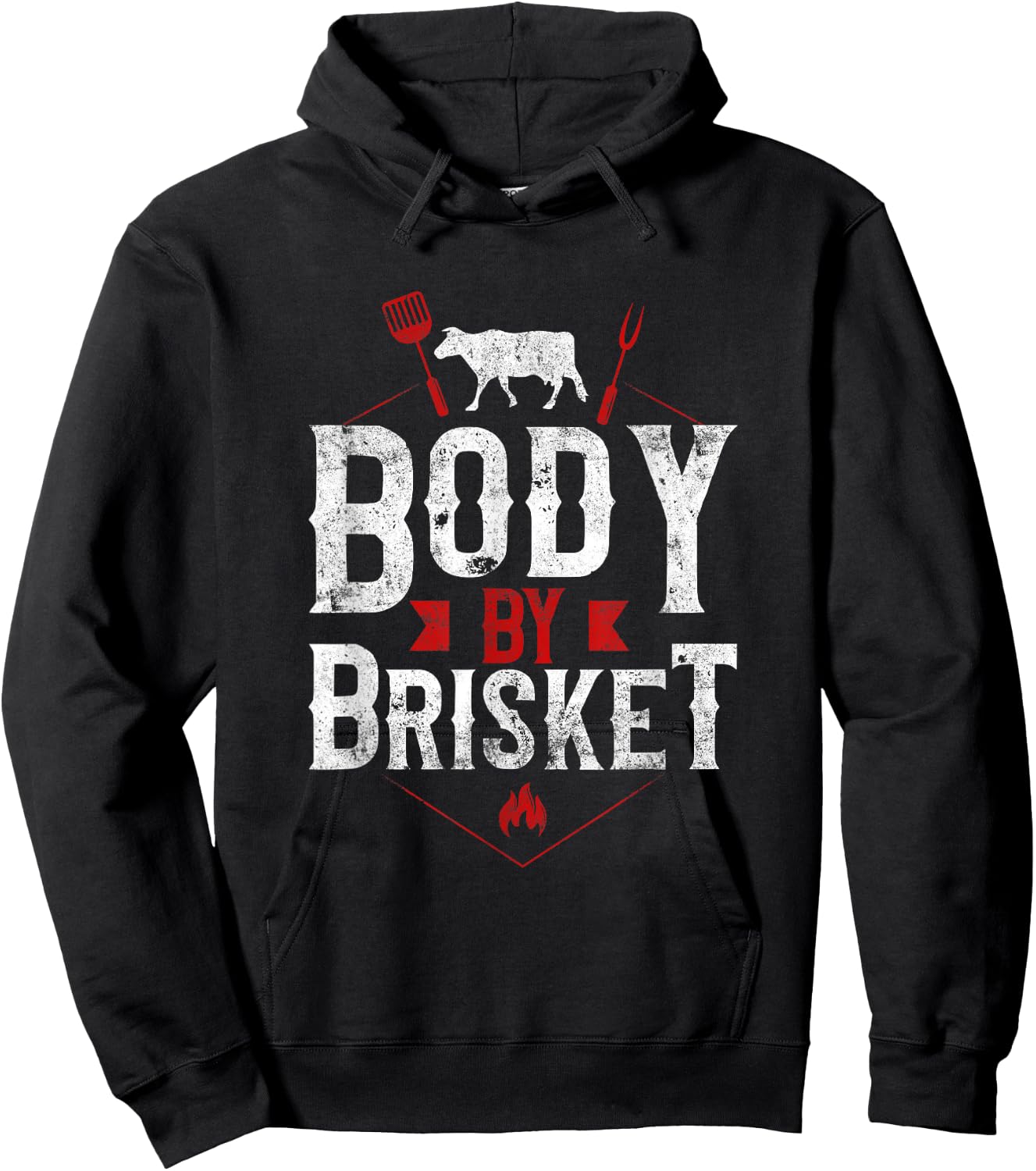 BBQ Smoker Body By Brisket Hoodie - Hoodie | Black