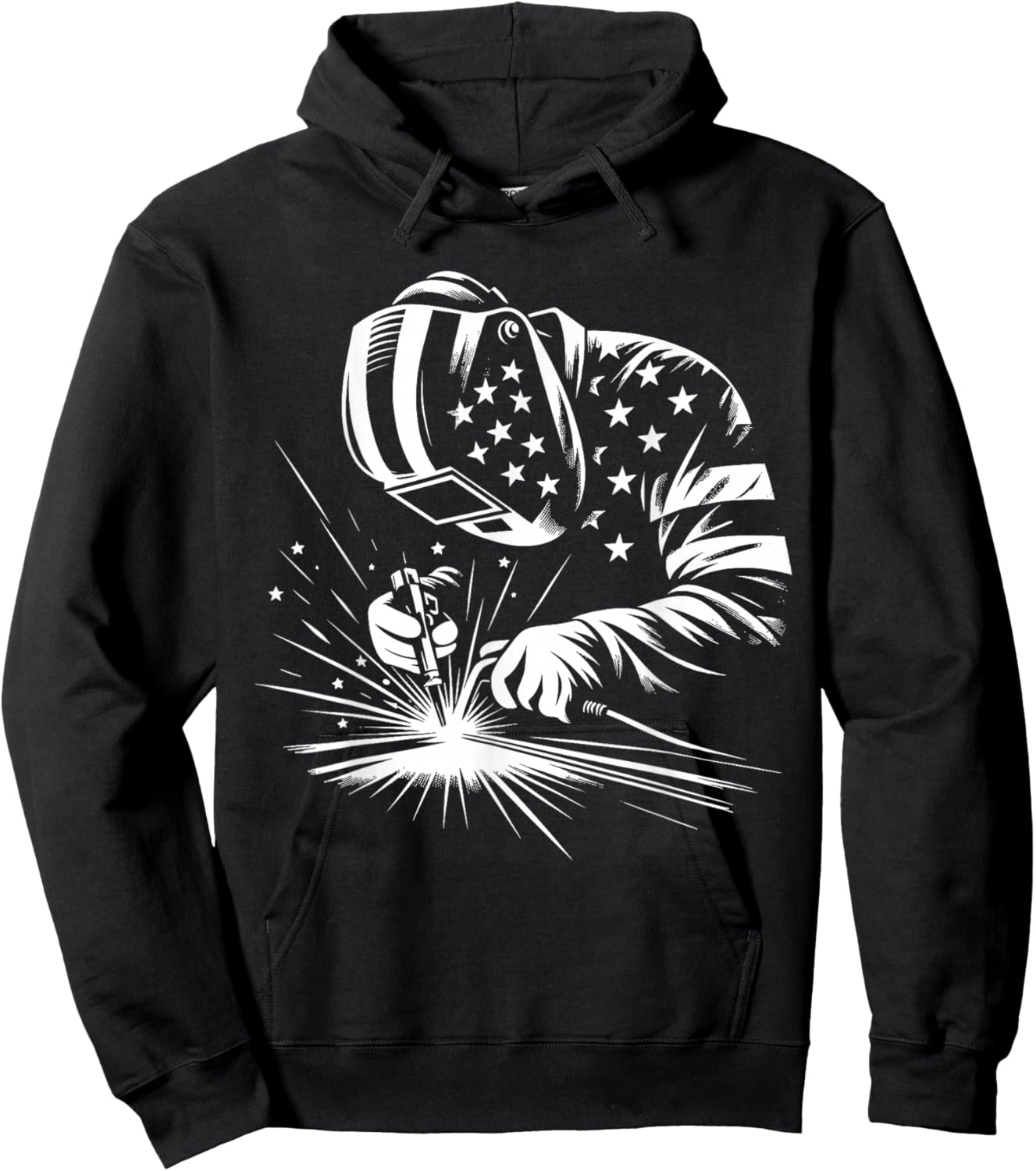 Welder American Flag USA Patriotic Welding Welder Hoodie - Hoodie | Black