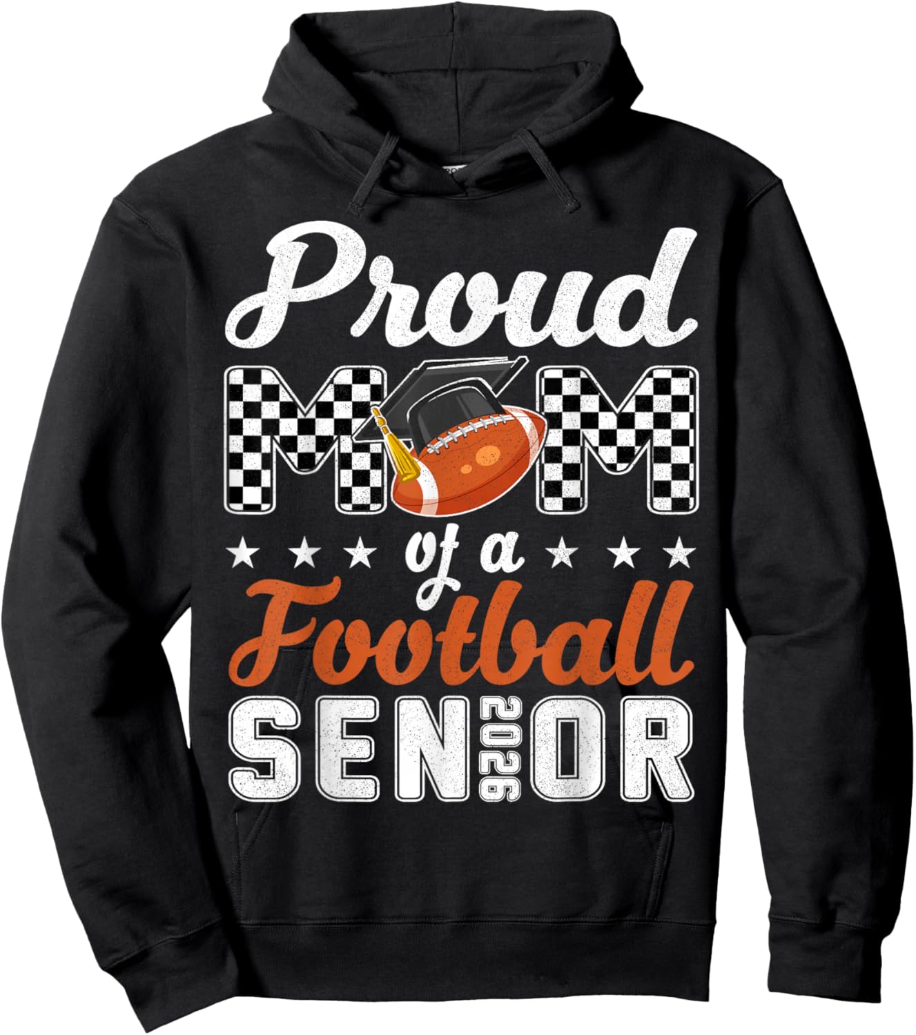 Proud Mom Senior 2026 Football Mom Senior 2026 Graduation Hoodie - Hoodie | Black