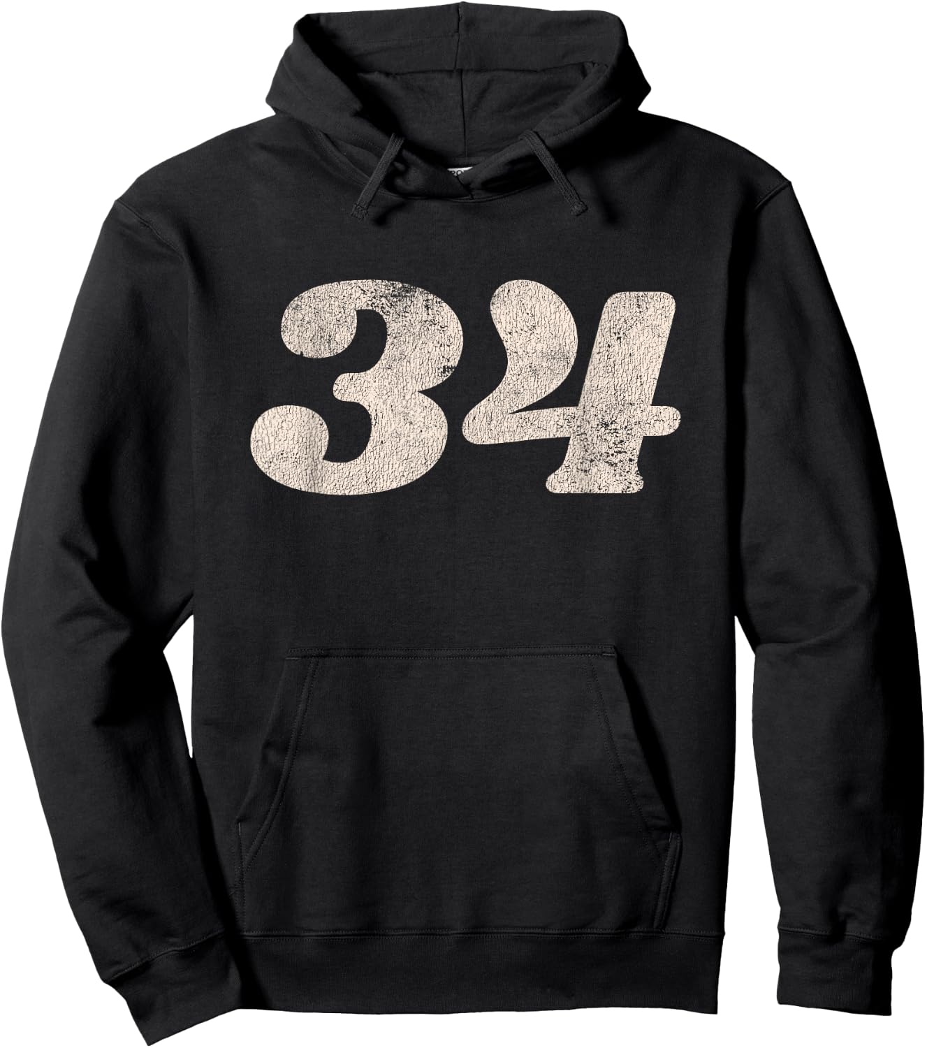 Number 34 (thirty-four) Retro Motorcycle Racing Hoodie - Hoodie | Black