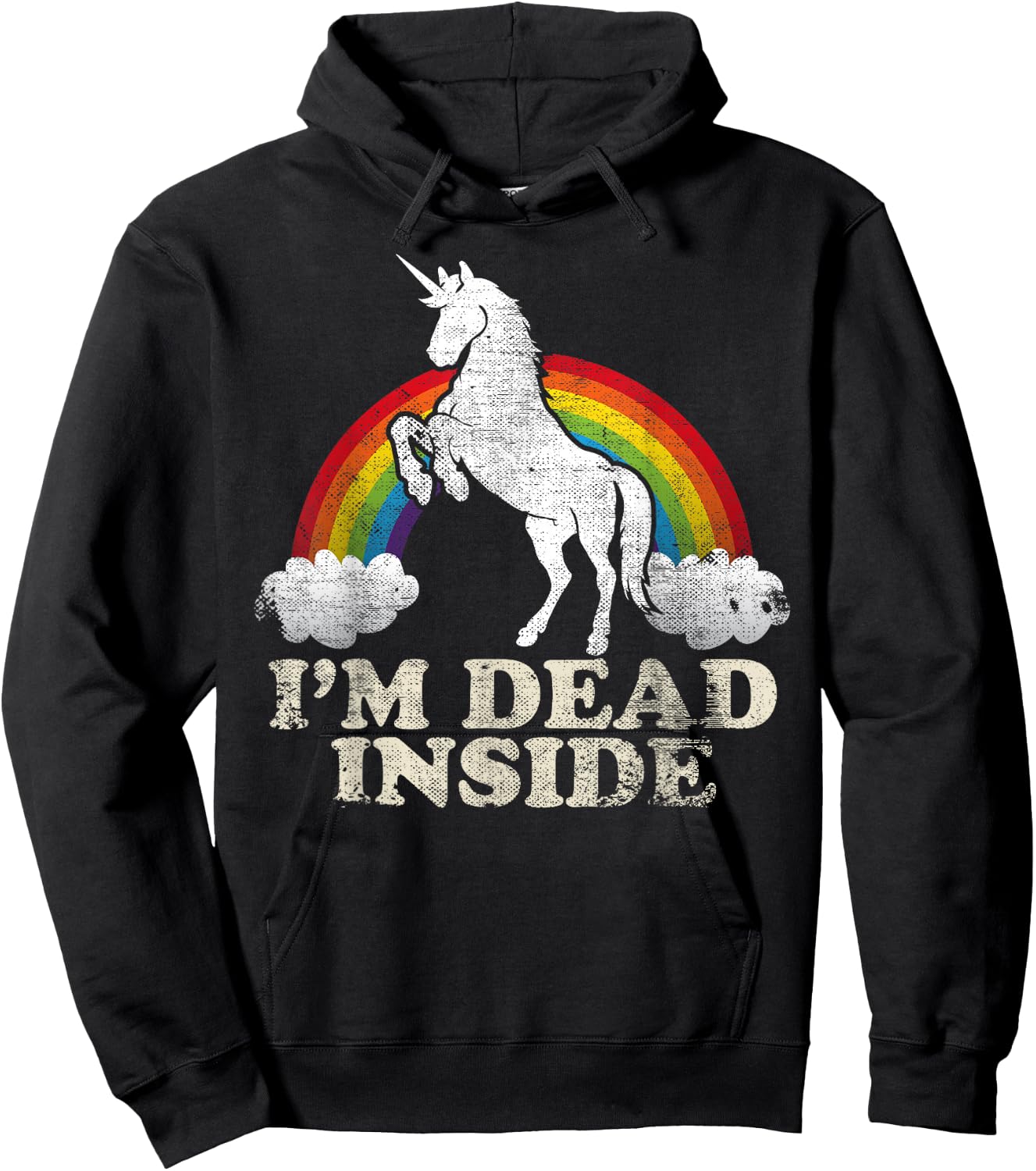 Funny Stuff - Unicorn I'm Dead Inside Sarcastic Depression Humour Hoodie - Hoodie | Black