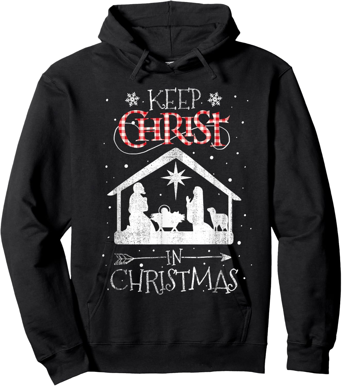BORN Keep Christ In Christmas Nativity Jesus Christian Kids Black Cotton Polyester Hoodie - Hoodie | Black