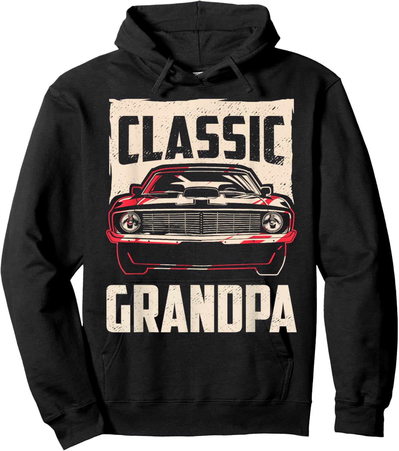 Classic Grandpa Funny Retro Fan Classic Car Lover Vintage Hoodie - Hoodie | Black