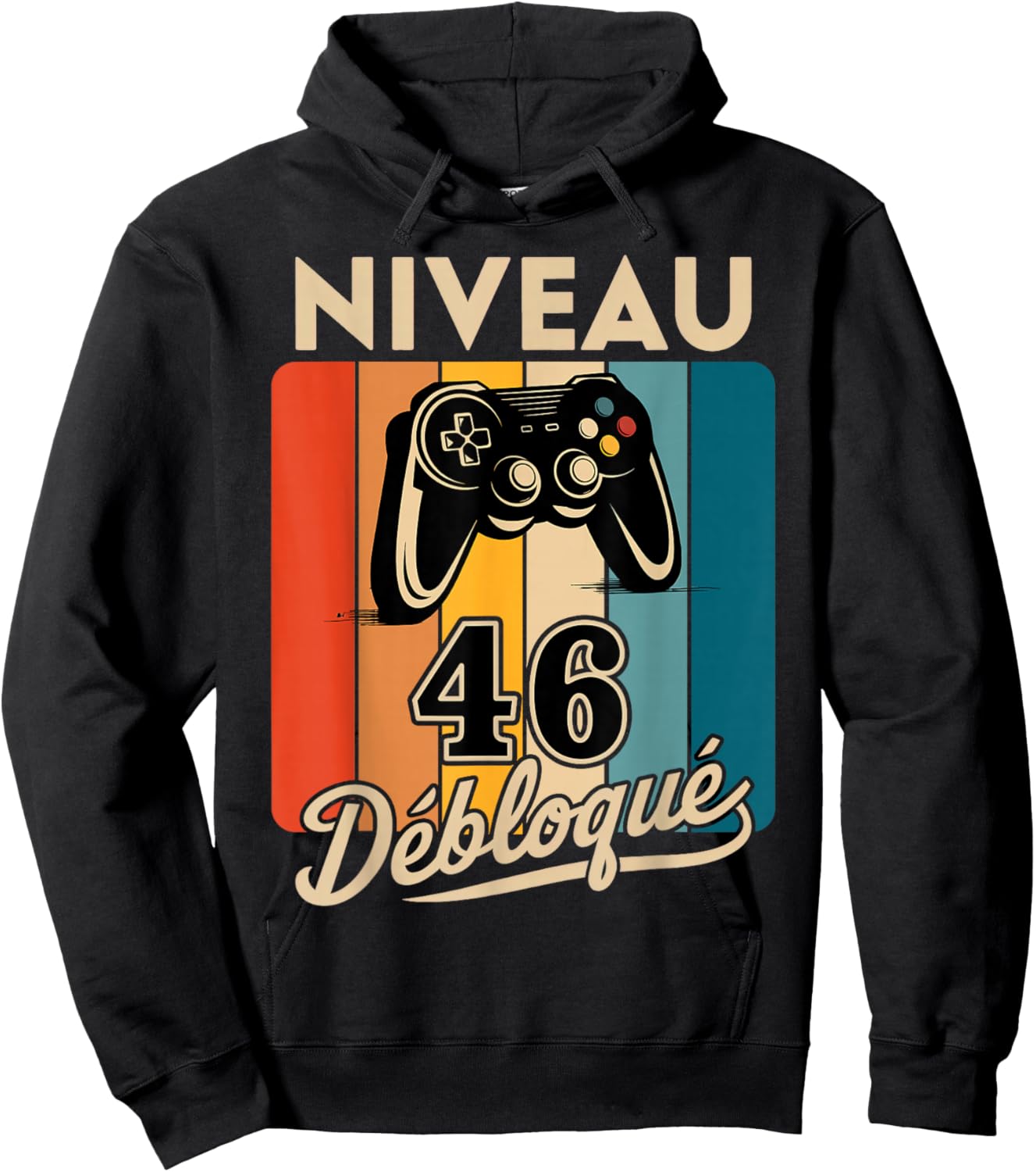Level 46 years Man 1979 Birthday Gamer Level 46 Man , Black, S Hoodie - Hoodie | Black