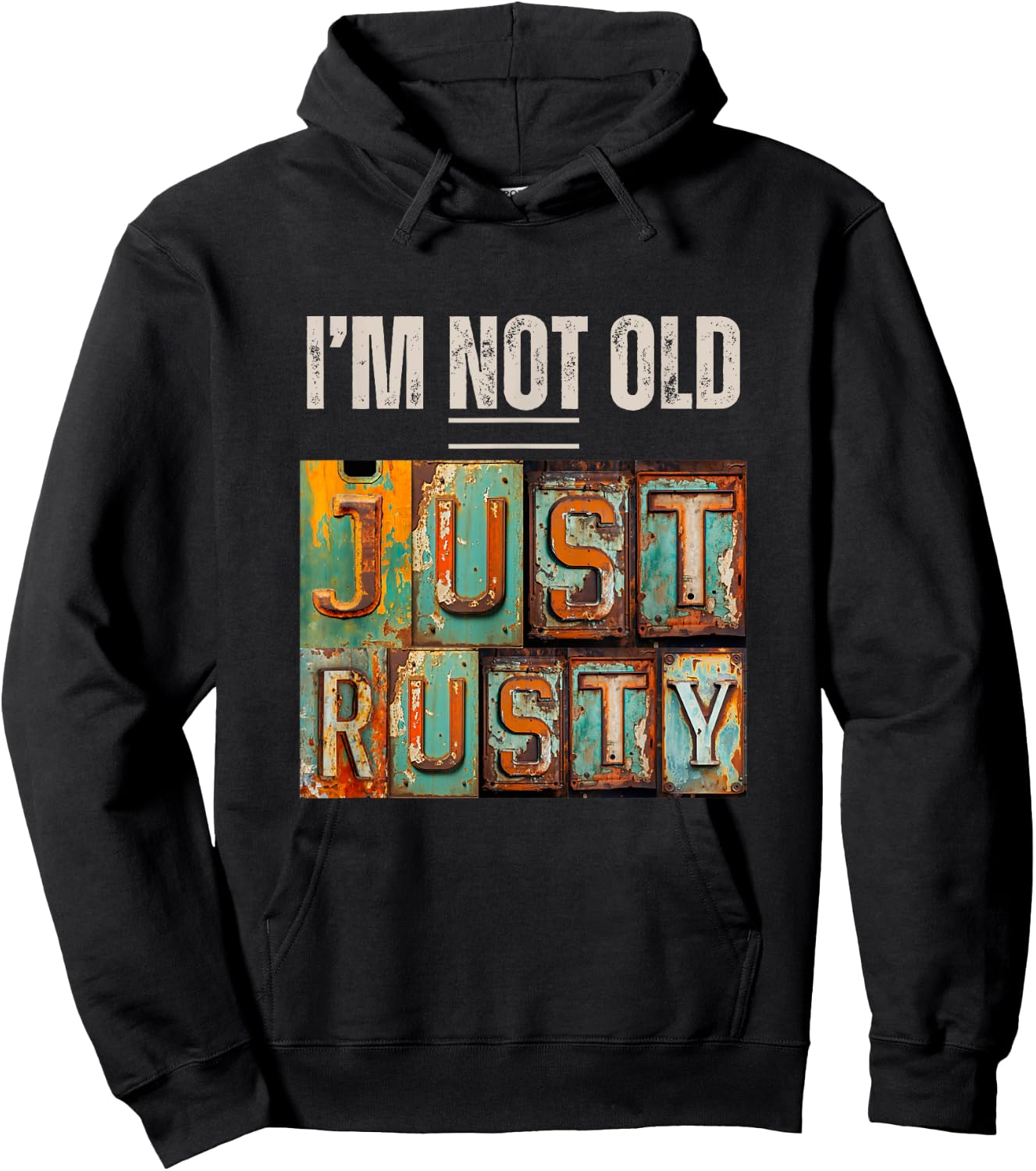 Funny I'm Not Old Gifts and Apparel Shop I'm Not Old Rusty -Adults Black Small Classic Fit Polyester 100% Short Sleeve Hoodie - Hoodie | Black
