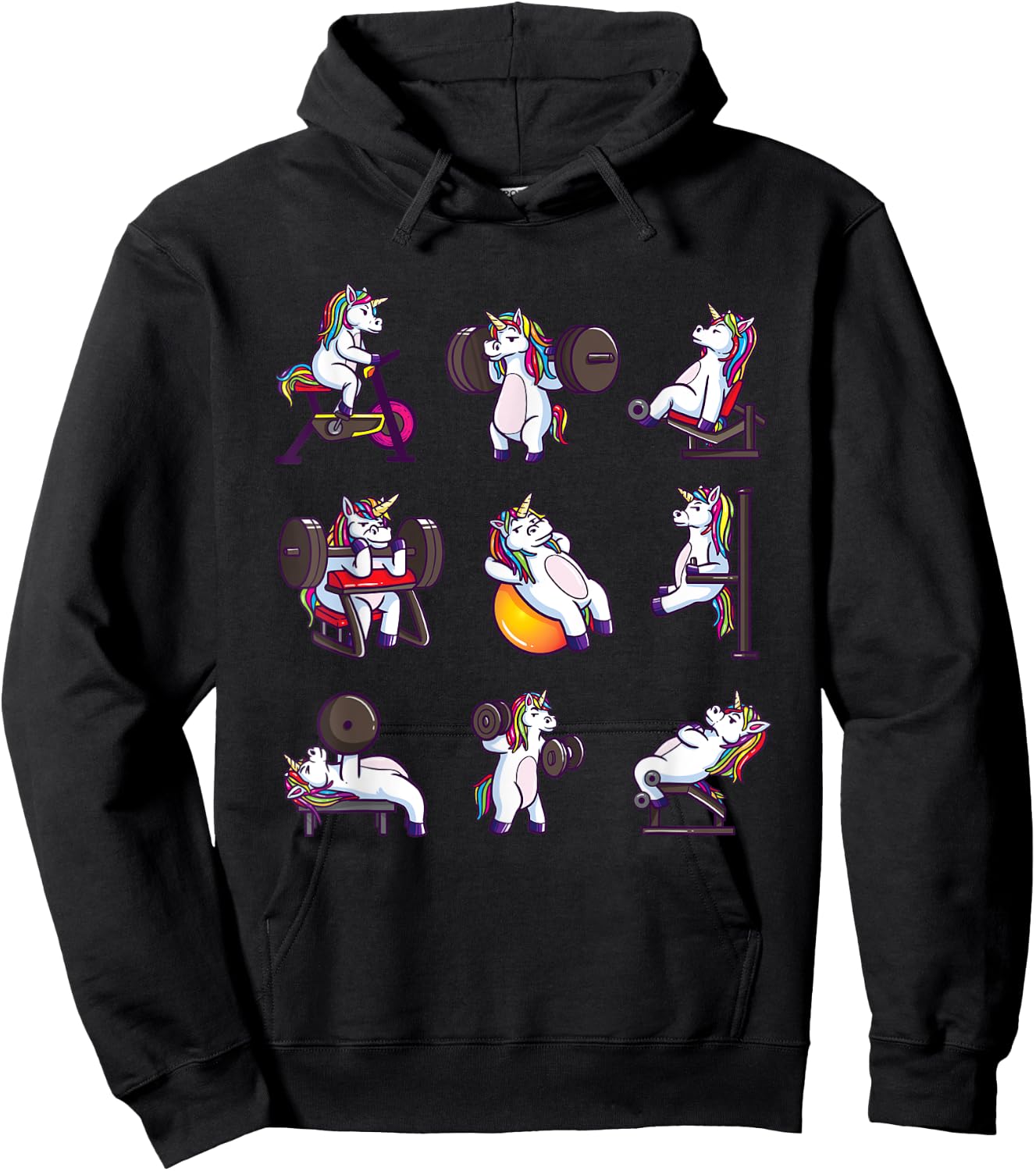 Unicorn Weightlifting Powerlifting Gym Workout Girls Gift Hoodie - Hoodie | Black