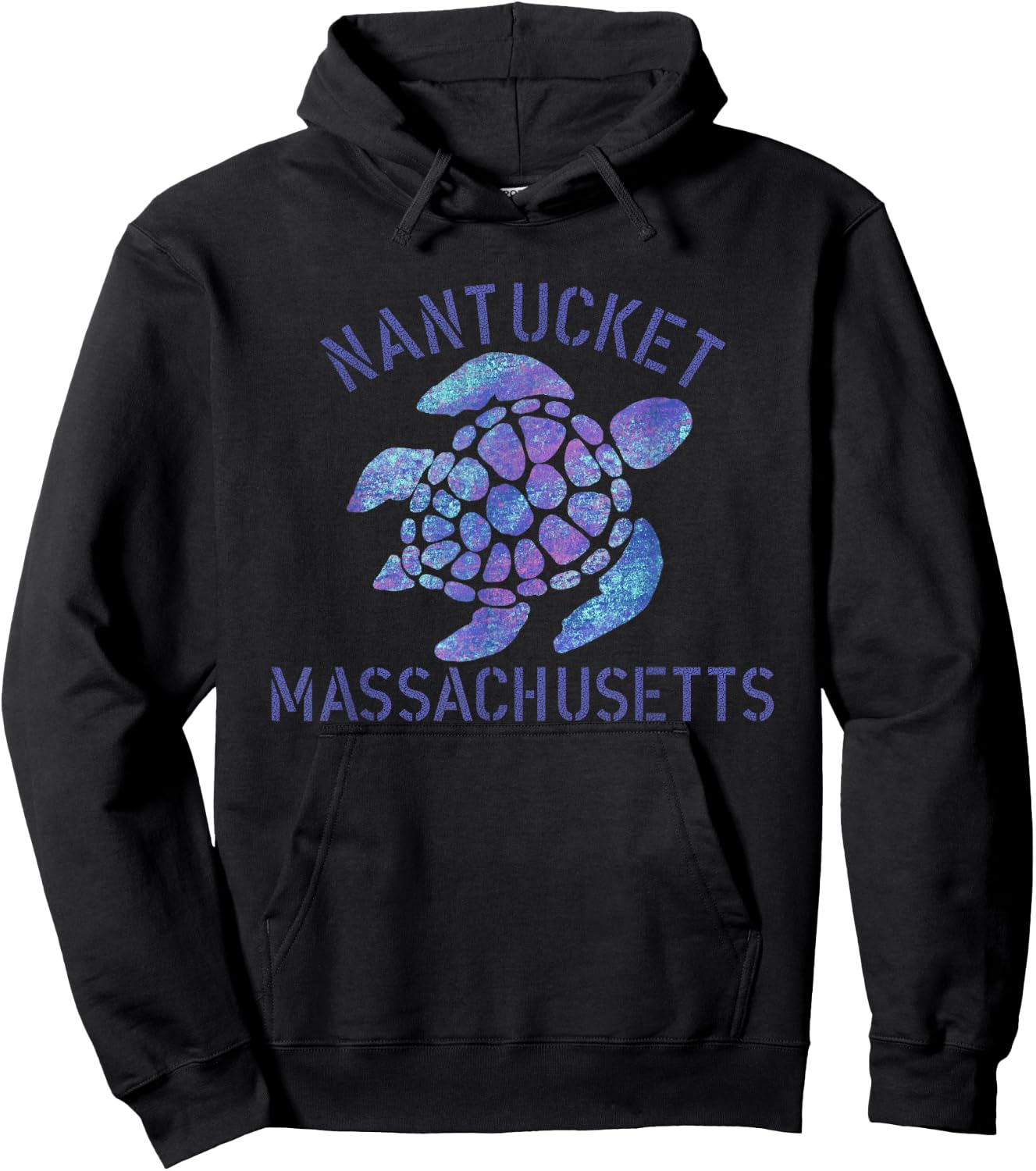 Nantucket, MA Beach Design / Tribal Turtle Gift Women Girls Kids Hoodie - Hoodie | Black