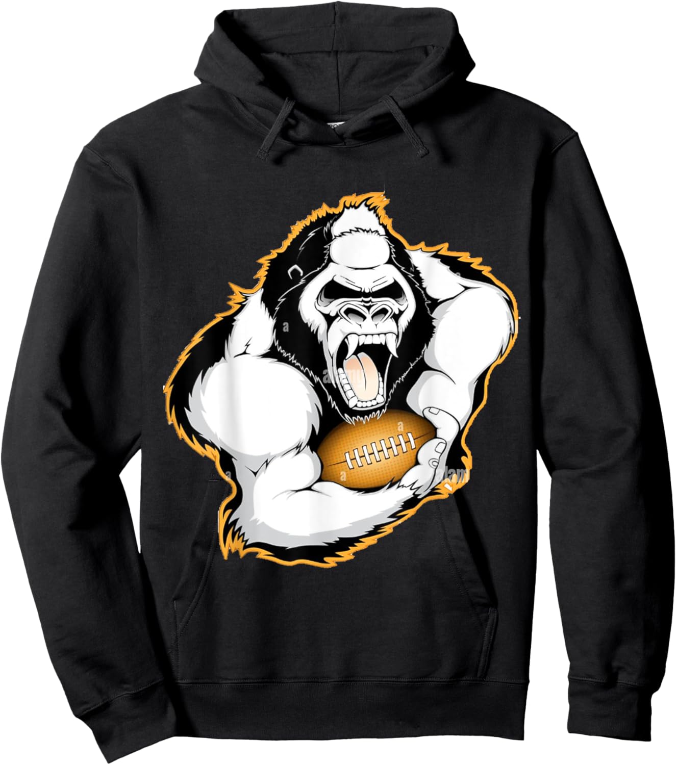 Gorilla Playing Football Hoodie - Hoodie | Black