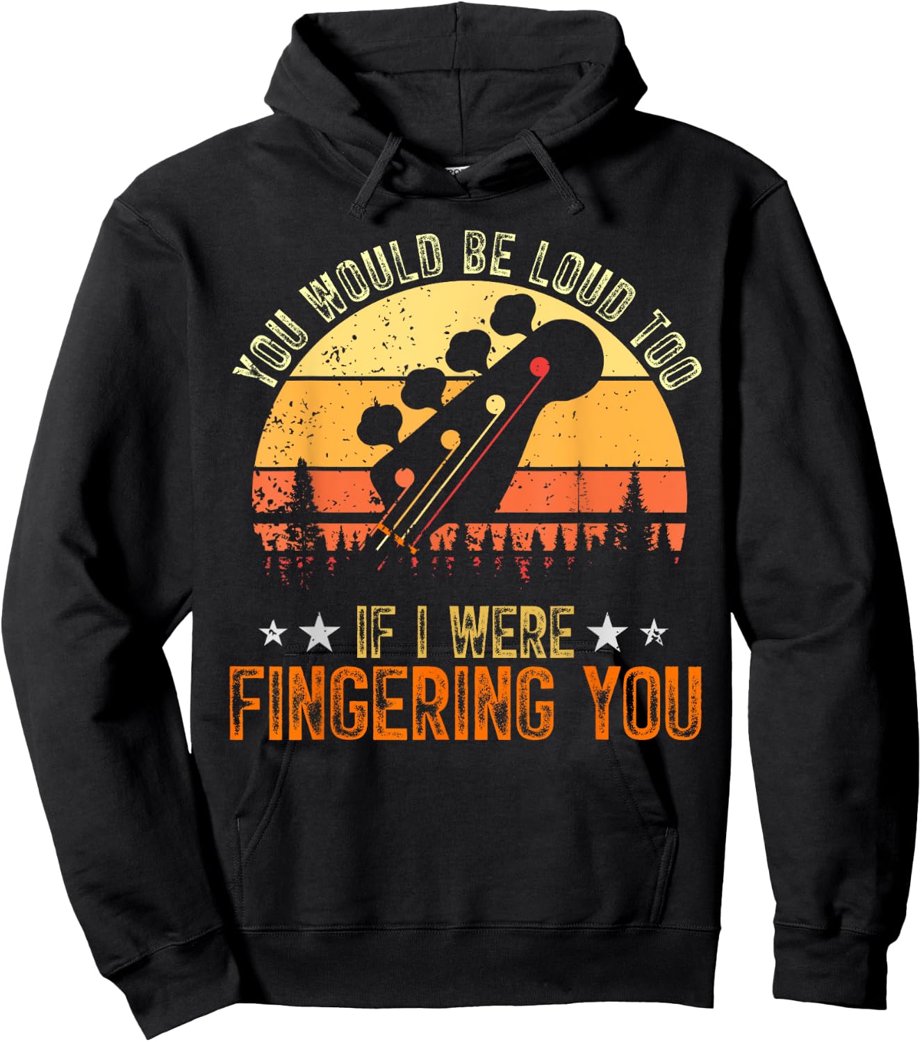 Guitarist If I Were Fingering You Funny Bass Guitar Player Hoodie - Hoodie | Black