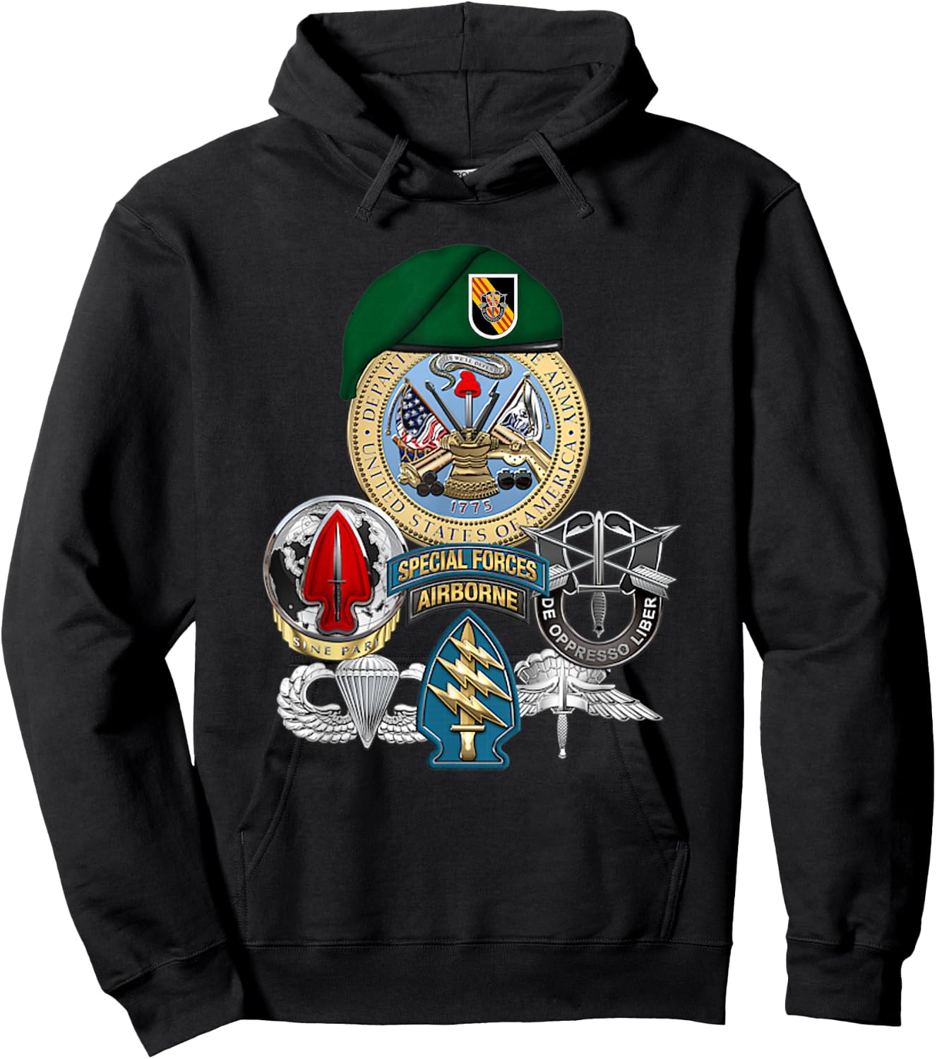 US Army 5th Special Forces Group Vietnam Veteran Hoodie - Hoodie | Black
