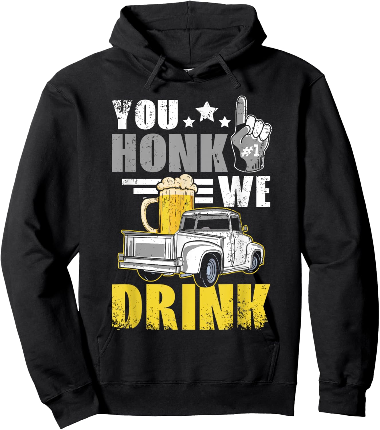 You honk we drink, funny drinking tailgate Hoodie - Hoodie | Black