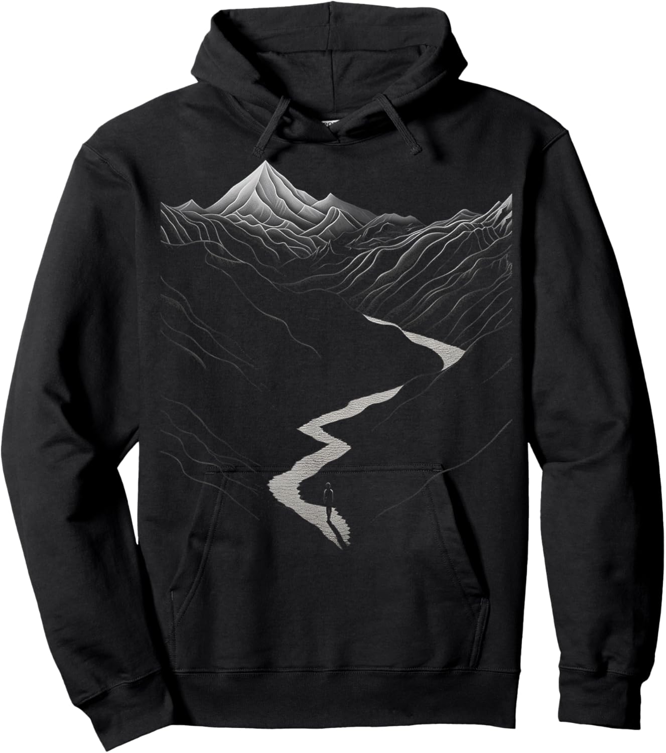 Natur, Zeichnung, Berge, Kunstwerk, Junge, Grafik Hoodie - Hoodie | Black