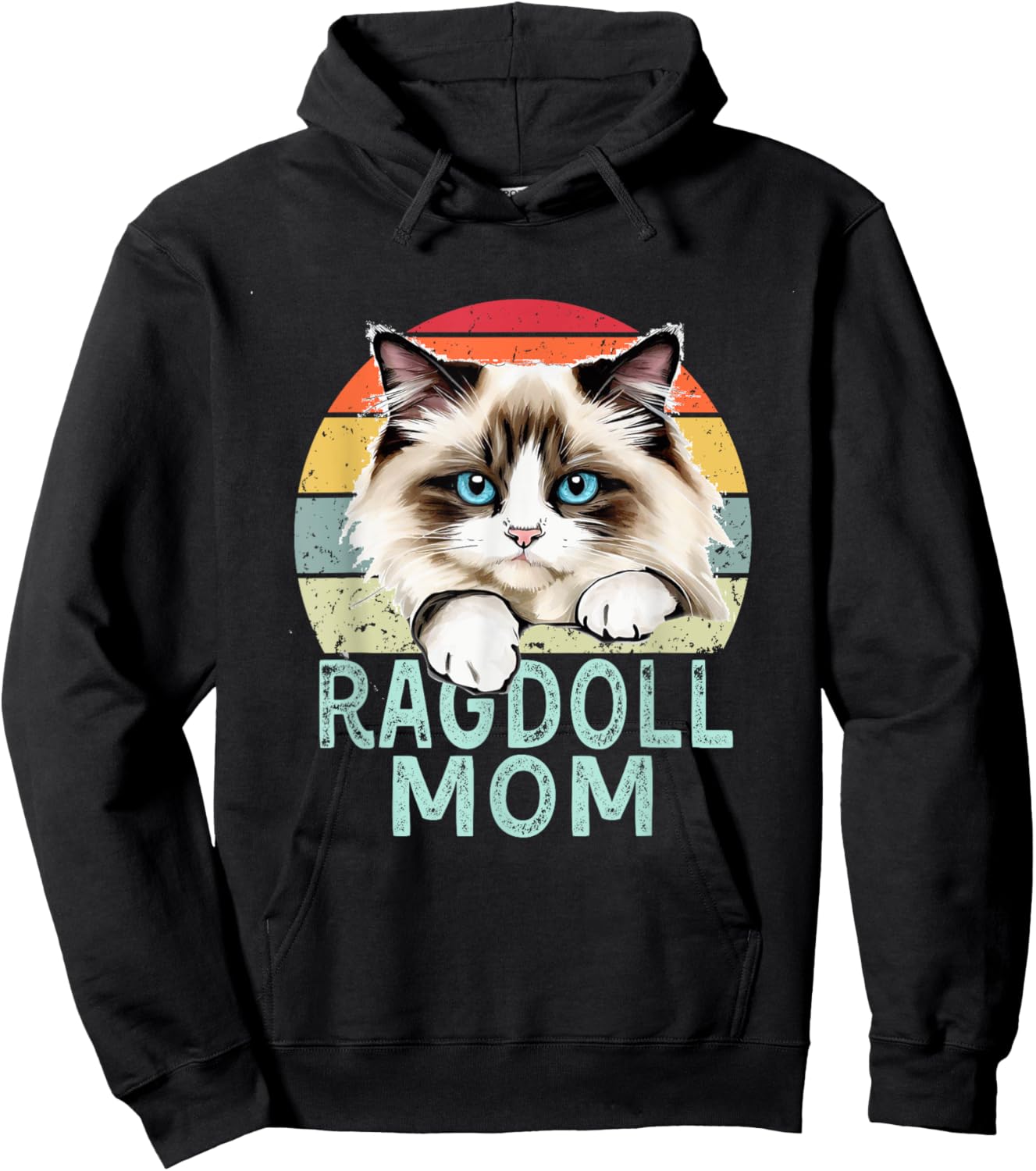 Ragdoll Cat Mom Retro Vintage Funny I Love My Ragdoll Cat Hoodie - Hoodie | Black