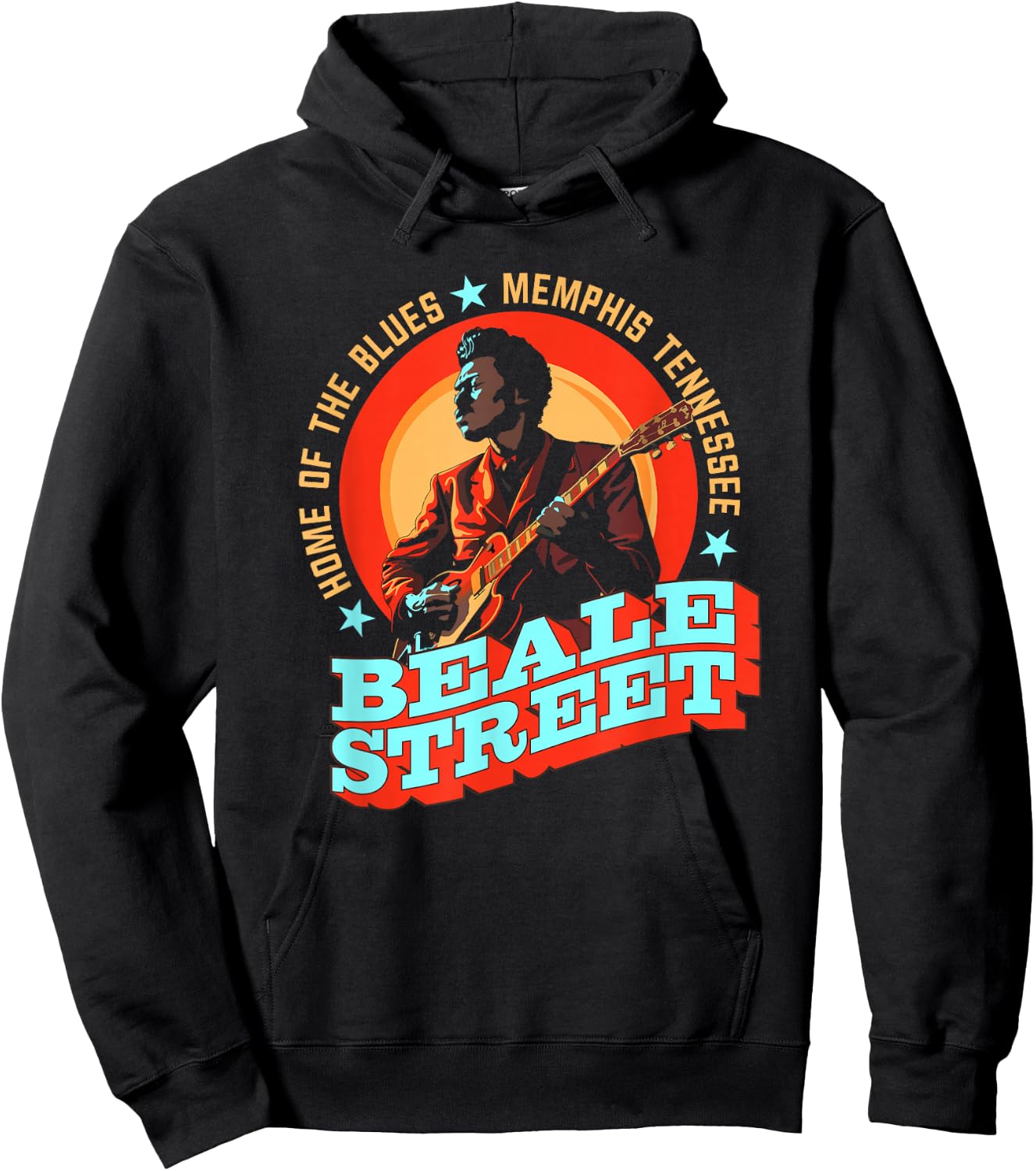 Beale Street Memphis - Guitarist Souvenir Hoodie - Hoodie | Black