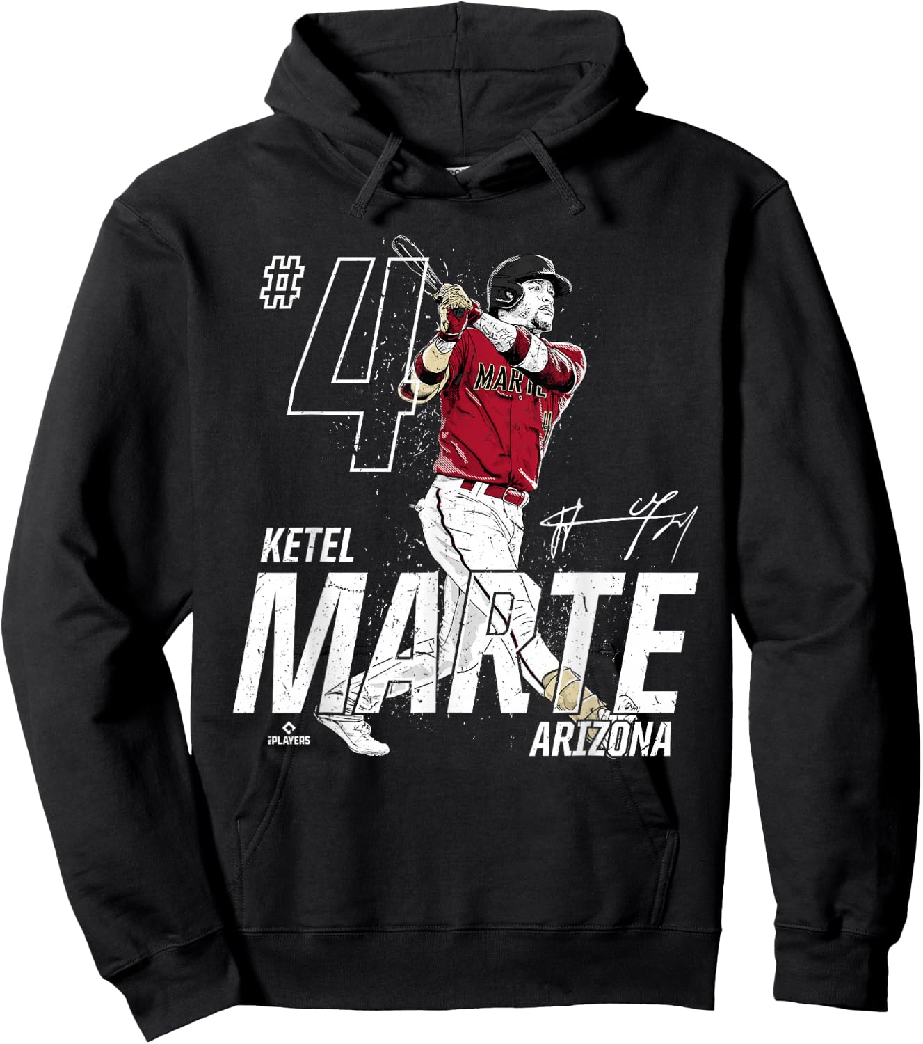 Dynamic Pose Ketel Marte Arizona Baseball MLBPA Hoodie - Hoodie | Black