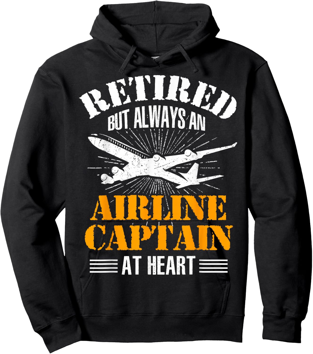 Retired Airline Captain Pilot Retirement Gifts Hoodie - Hoodie | Black