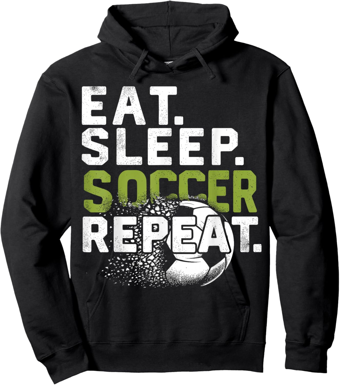 Funny Soccer Eat Sleep Soccer Repeat Hoodie - Hoodie | Black