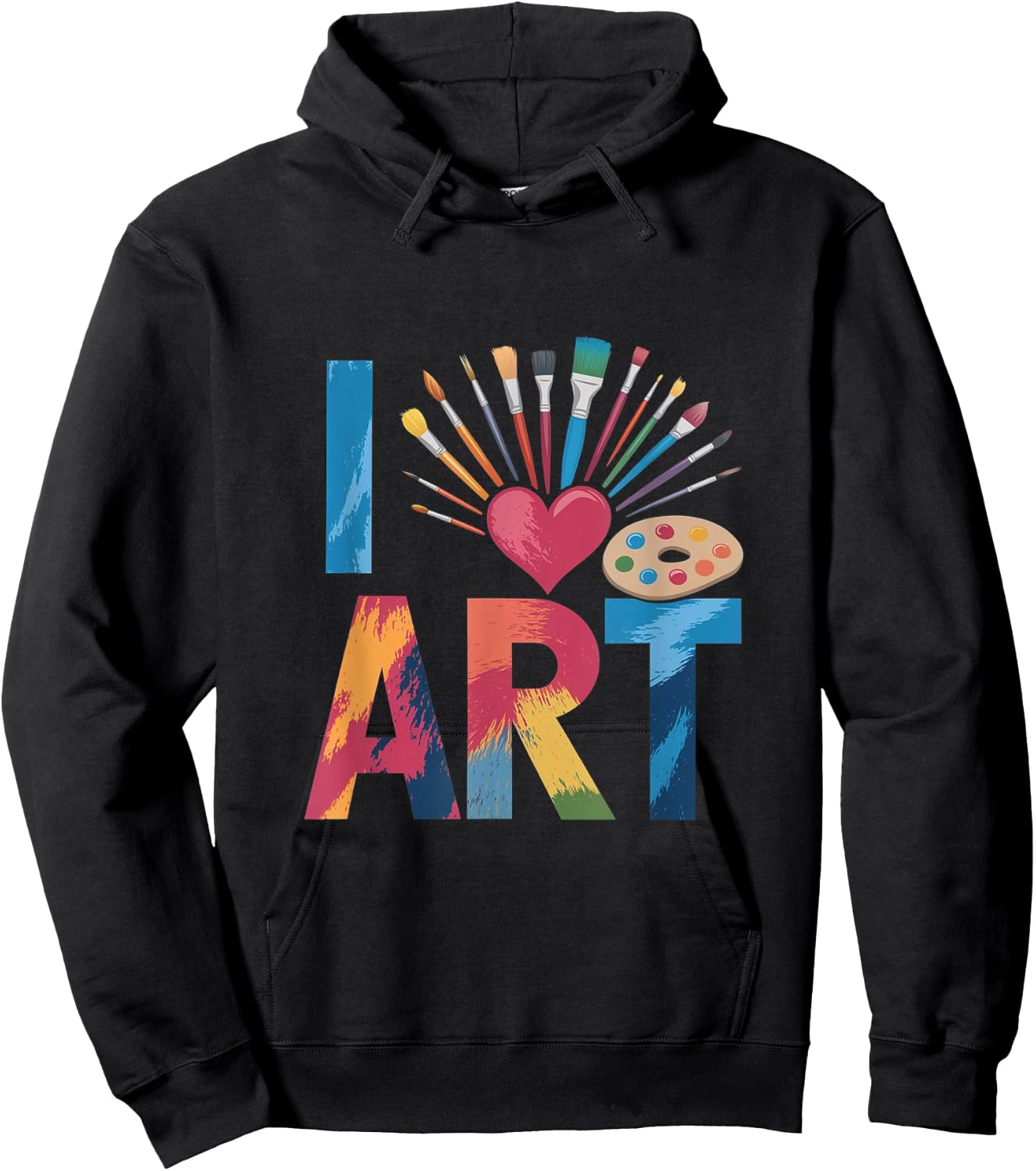 I Love Art Artist Painter Colorful Painting Hoodie - Hoodie | Black