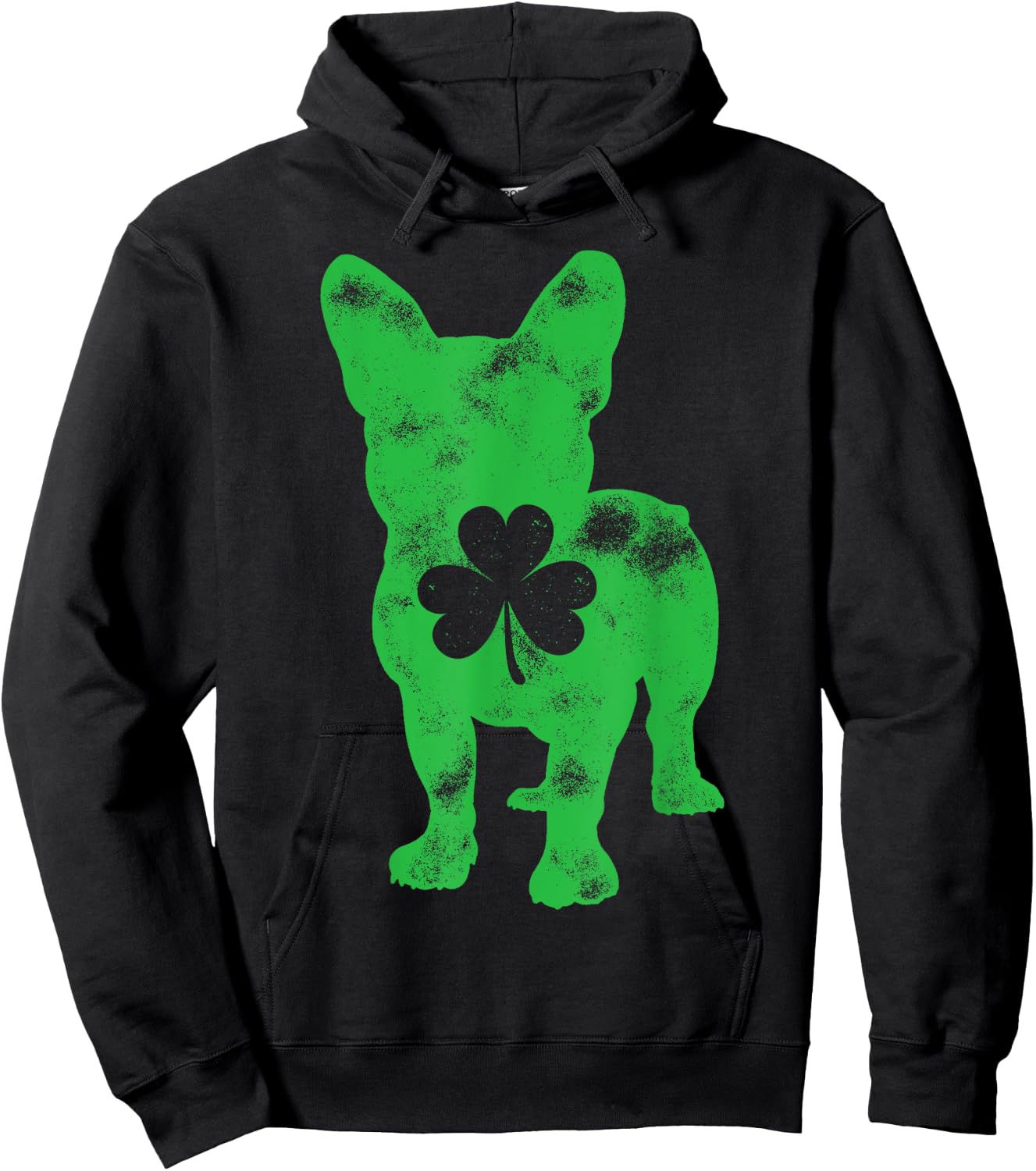 French Bulldog St Patrick's Day Boys Girls Shamrock Dog Lover Hoodie - Hoodie | Black