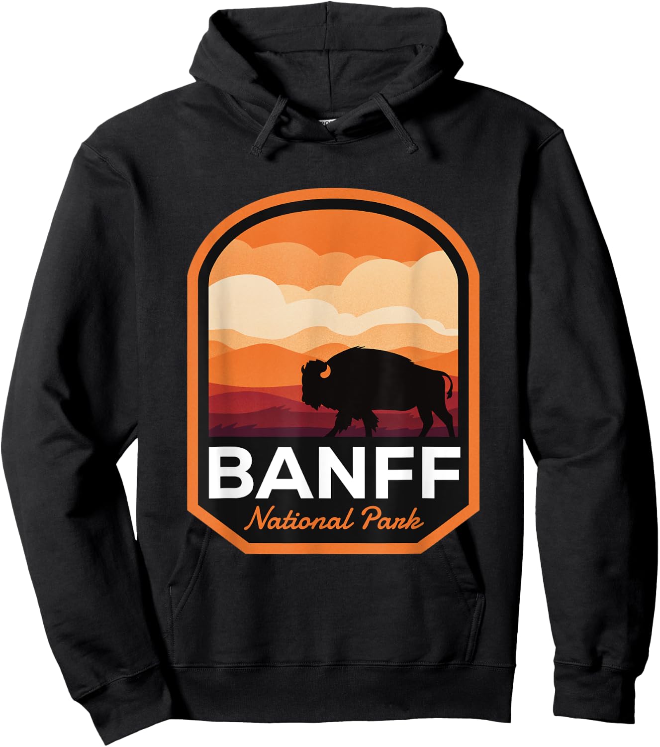 Banff National Park Alberta Bison Hoodie - Hoodie | Black