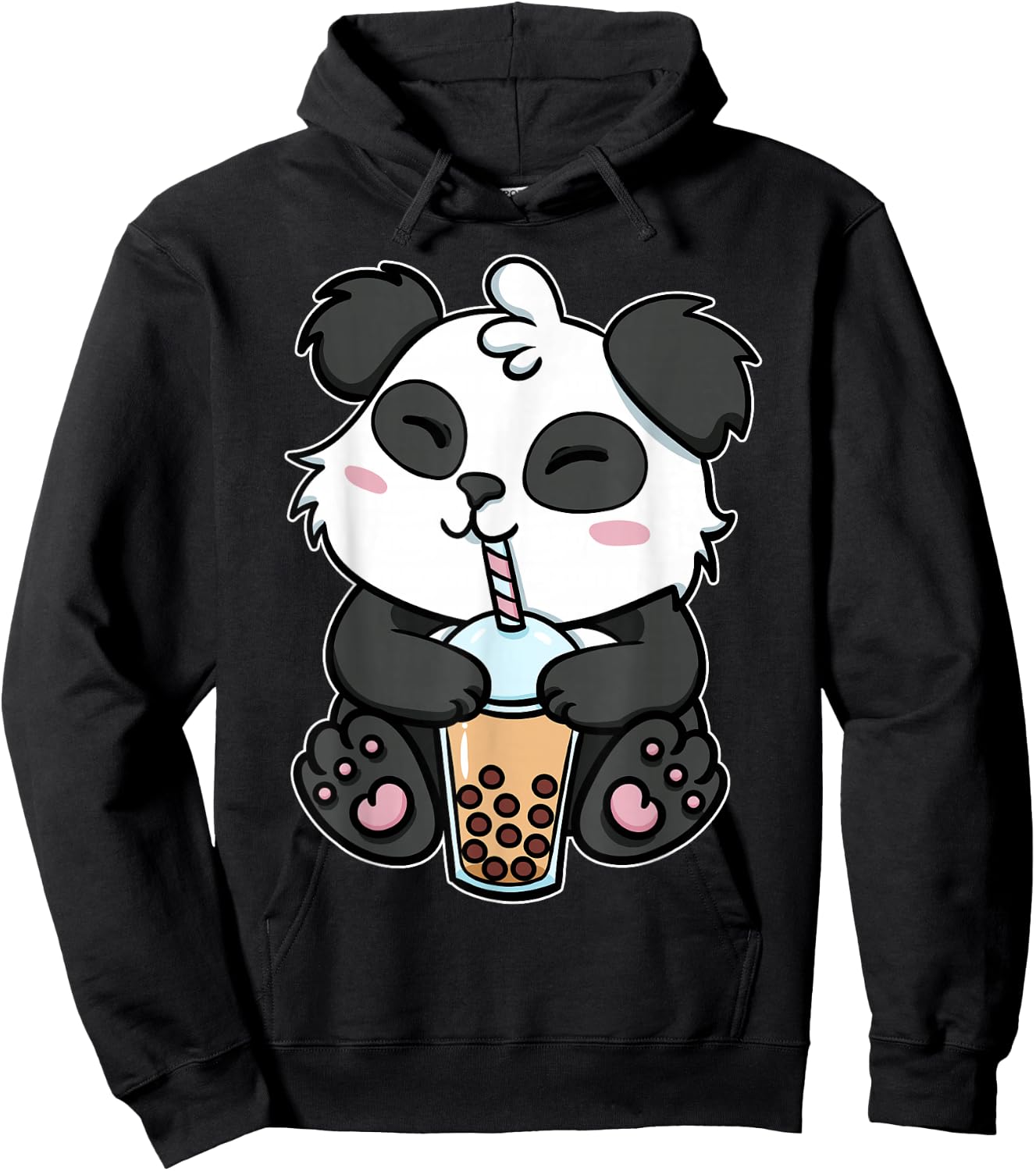 Boba Tapioca Pearls Bubble Milk Tea Drink Panda Lover Hoodie - Hoodie | Black
