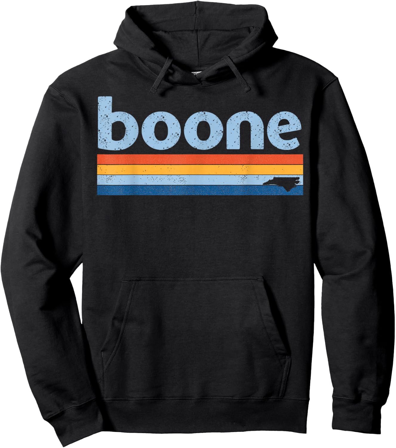 Vintage 80s Style Boone NC Hoodie - Hoodie | Black