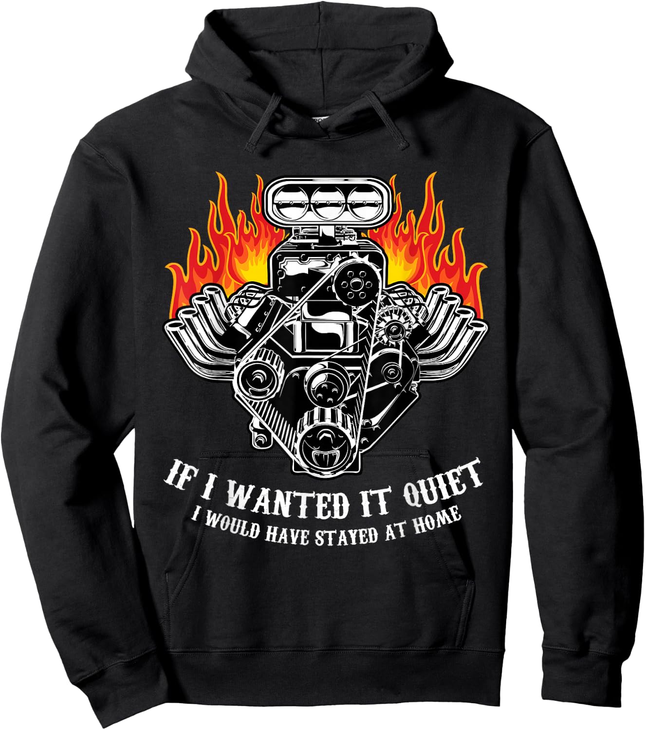 Funny Drag Racing Car Engine Mechanics Motor Racing Hoodie - Hoodie | Black