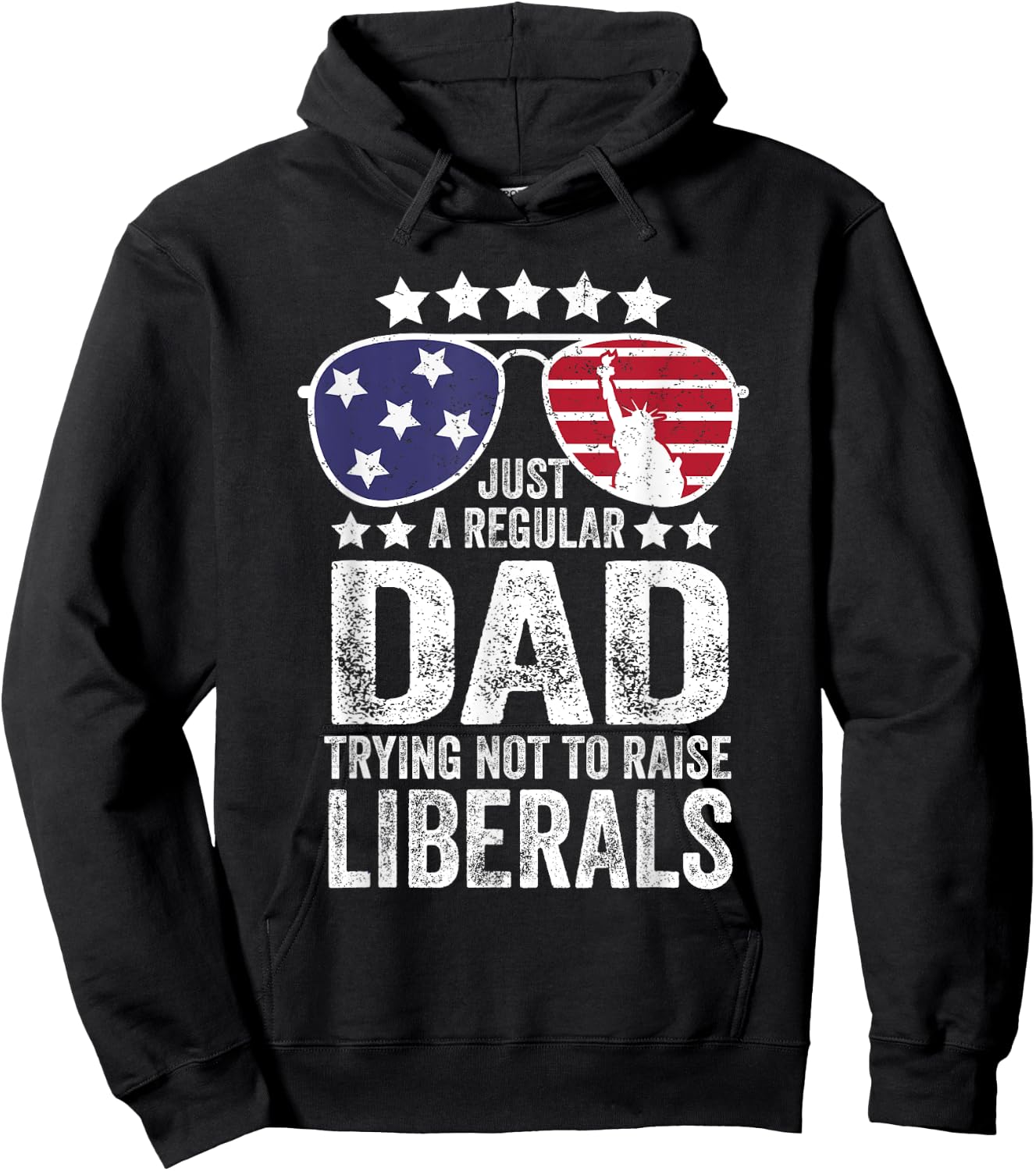 Just A Regular Dad Trying Not To Raise Liberals Republican Hoodie - Hoodie | Black