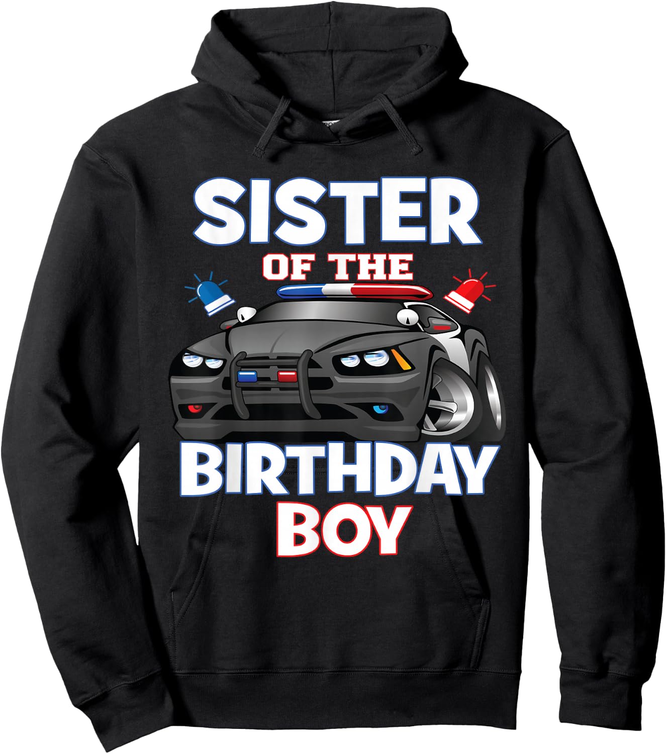 Sister Of The Birthday Boy Policeman Officer Party Hoodie - Hoodie | Black