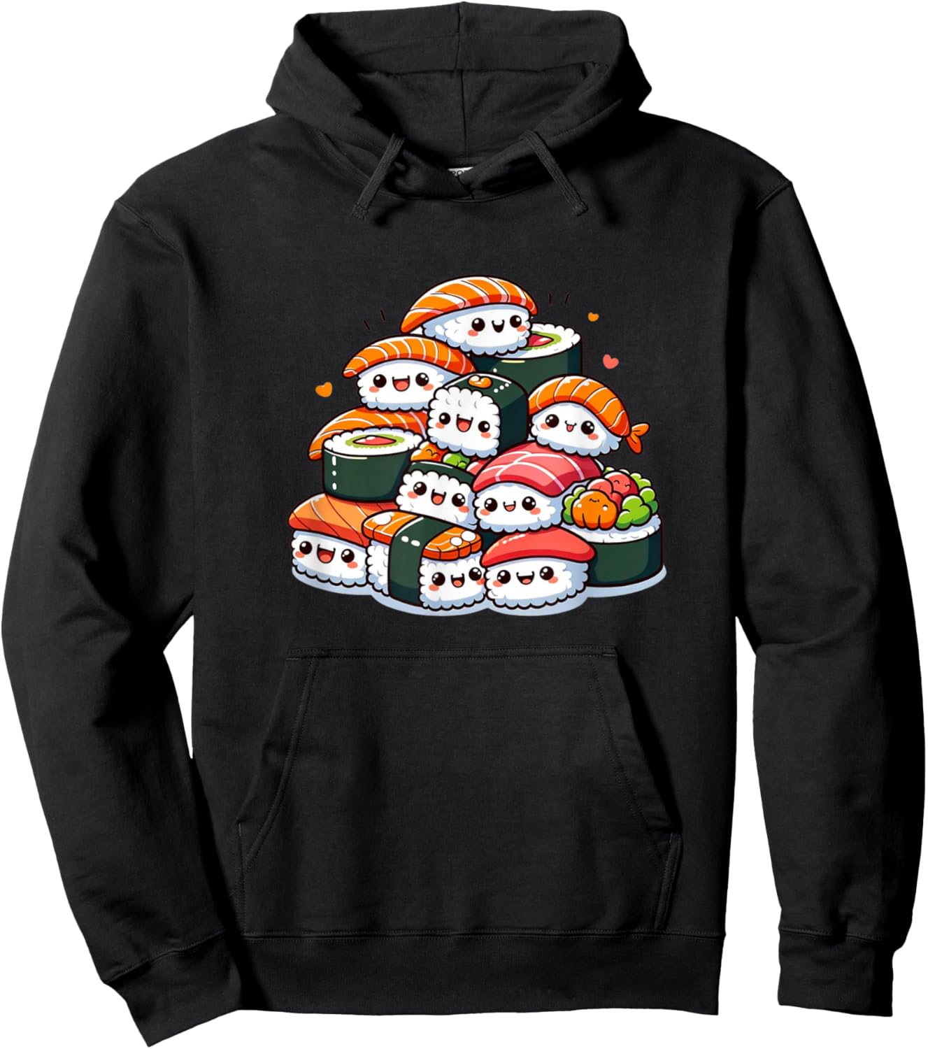 Kawaii Anime Sushi Kids Boys Girls Hoodie - Hoodie | Black
