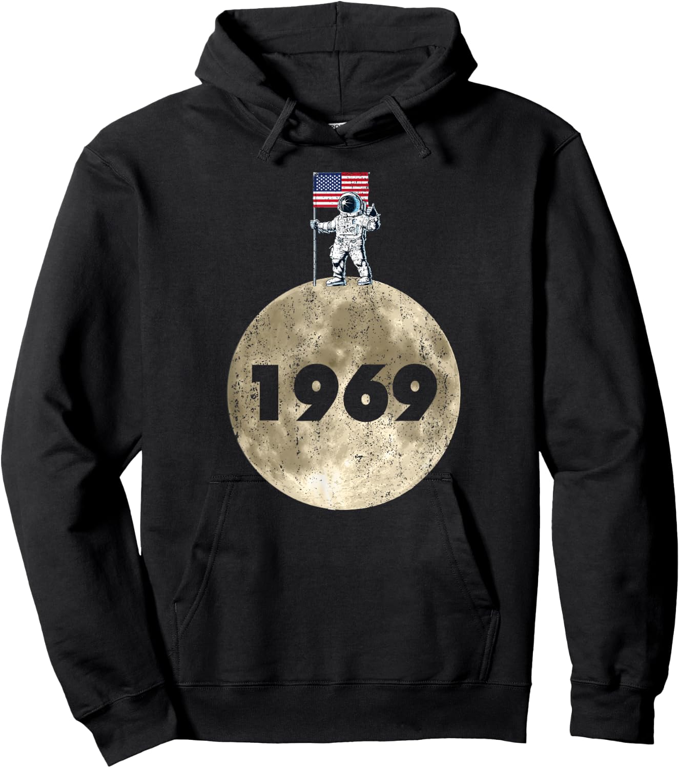 1969 Moon Lunar Landing American Astronaut Outer Space Hoodie - Hoodie | Black