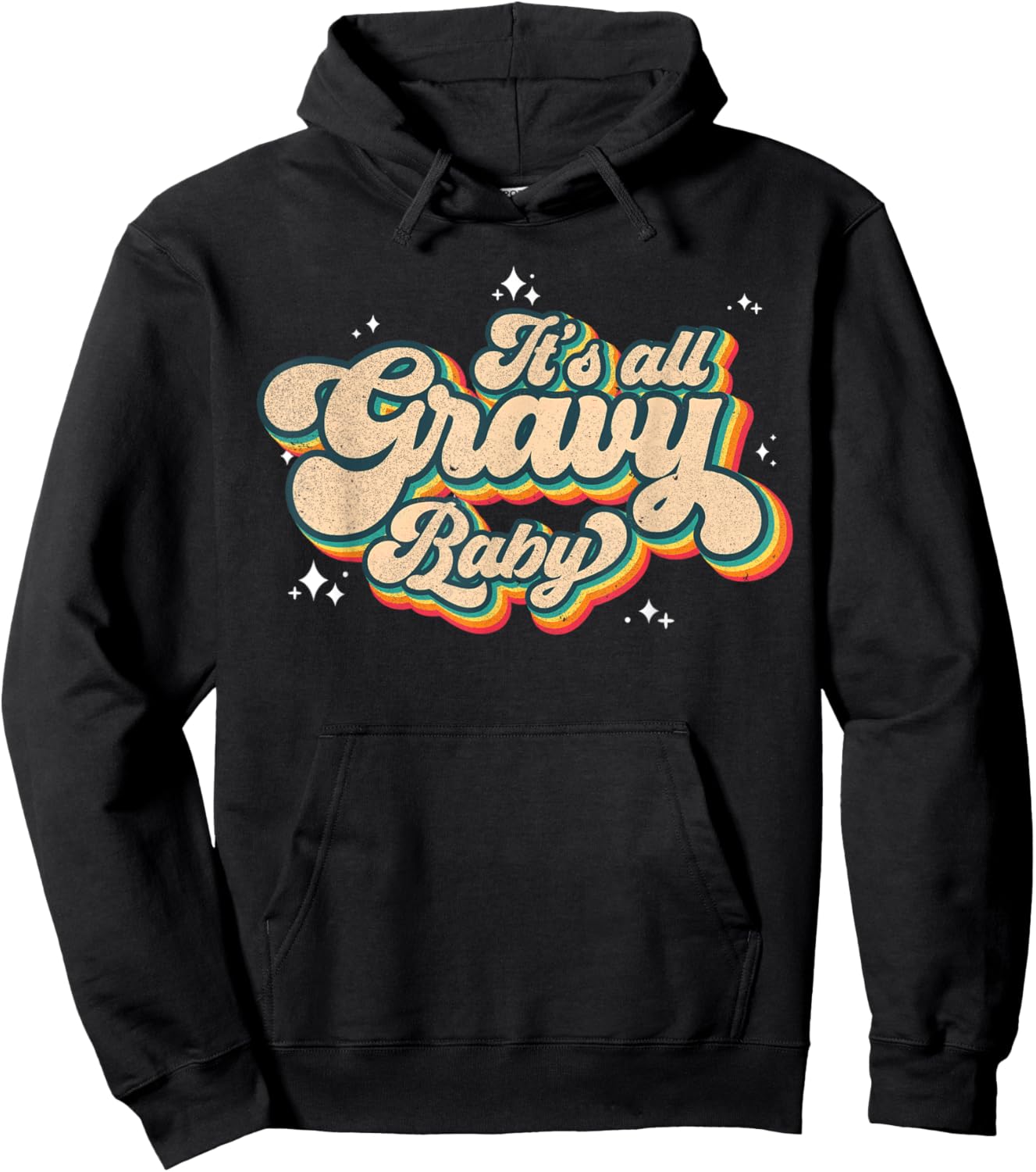 Its all Gravy Baby Vintage Shirt 70s 80s Retro Thanksgiving Hoodie - Hoodie | Black