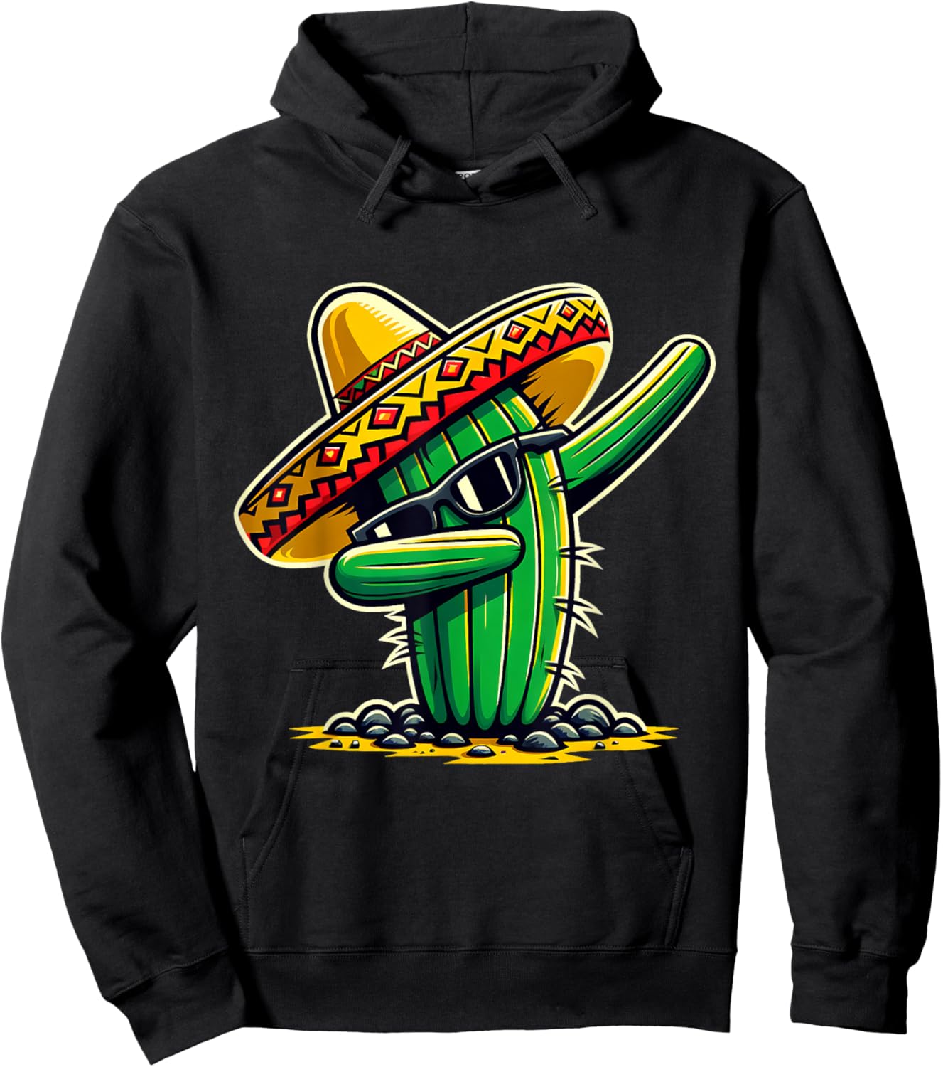 Cinco de Mayo Dabbing Cactus Funny Mexican Boys Toddler Kids Hoodie - Hoodie | Black