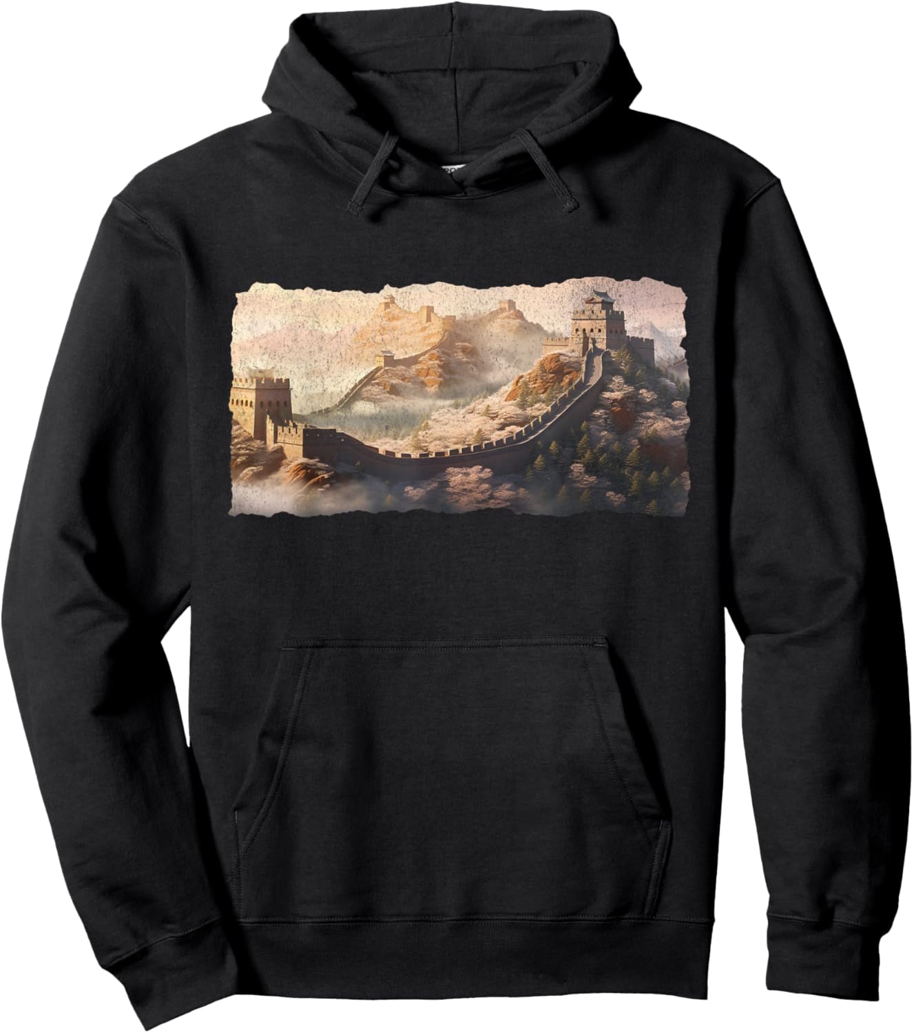 Great Wall of China Sincerely Mountain Landscape Hiking Hoodie - Hoodie | Black