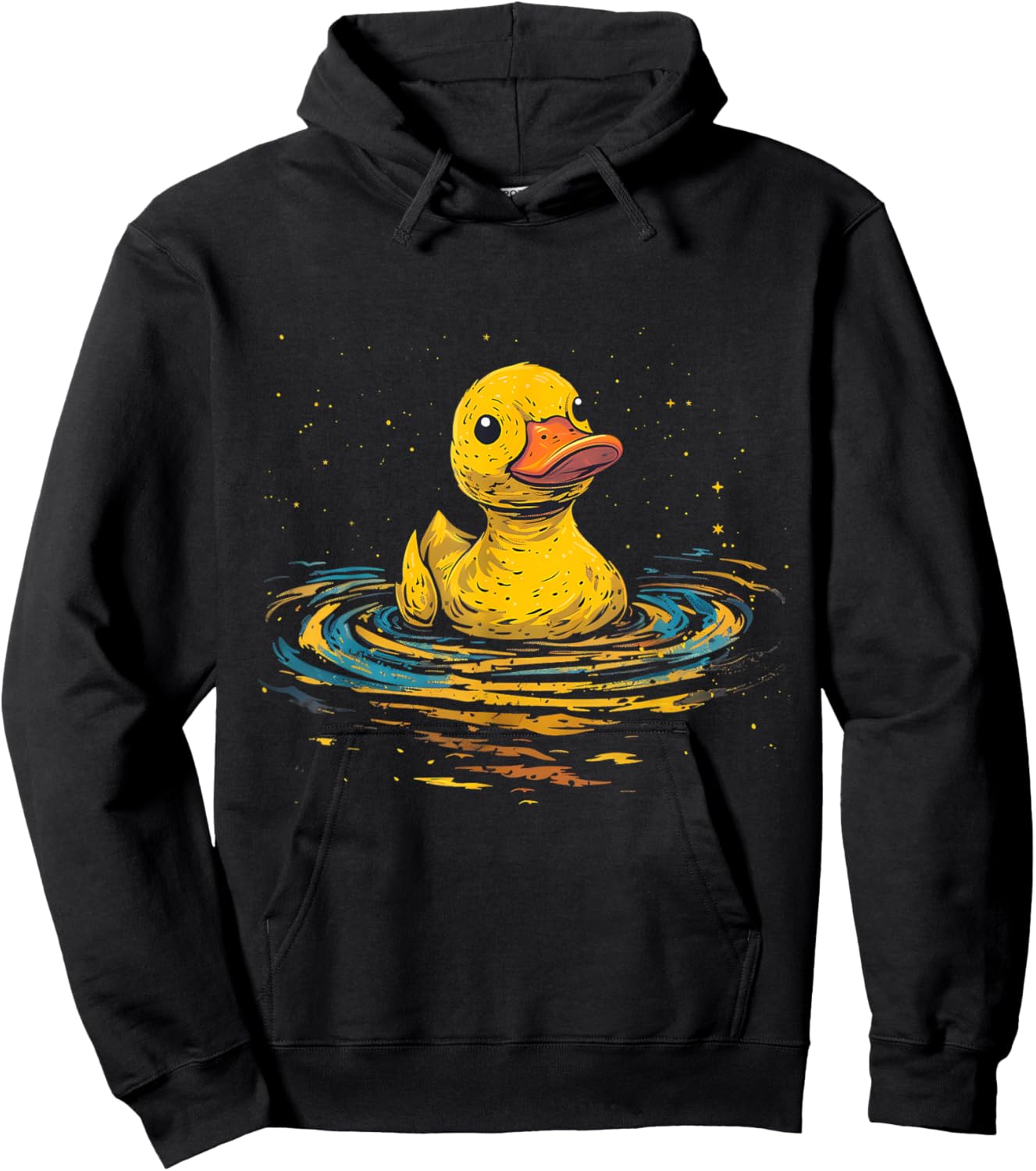 Rubber Duck Swimming Drawing Rubber Duckie Rubber Duckling Hoodie - Hoodie | Black