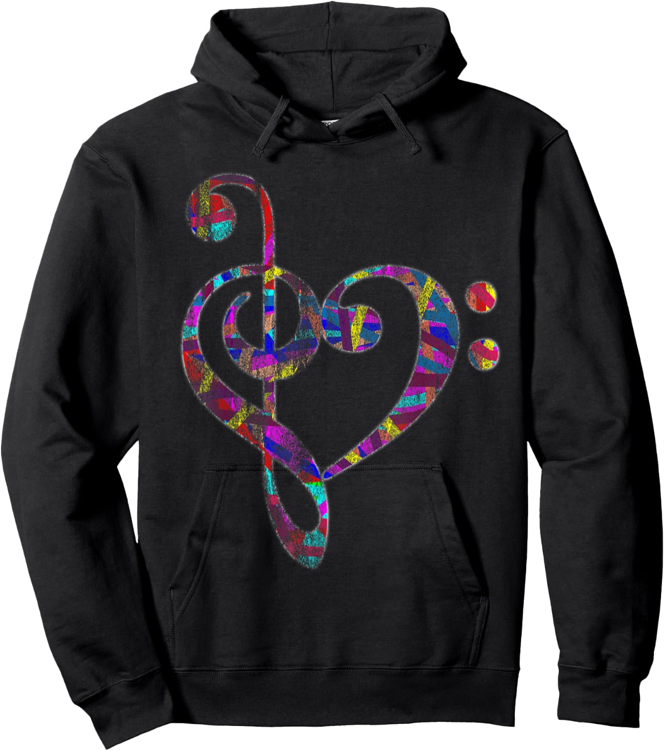 Bass Clef Musician Valentines Day Gifts Treble Clef Hoodie - Hoodie | Black