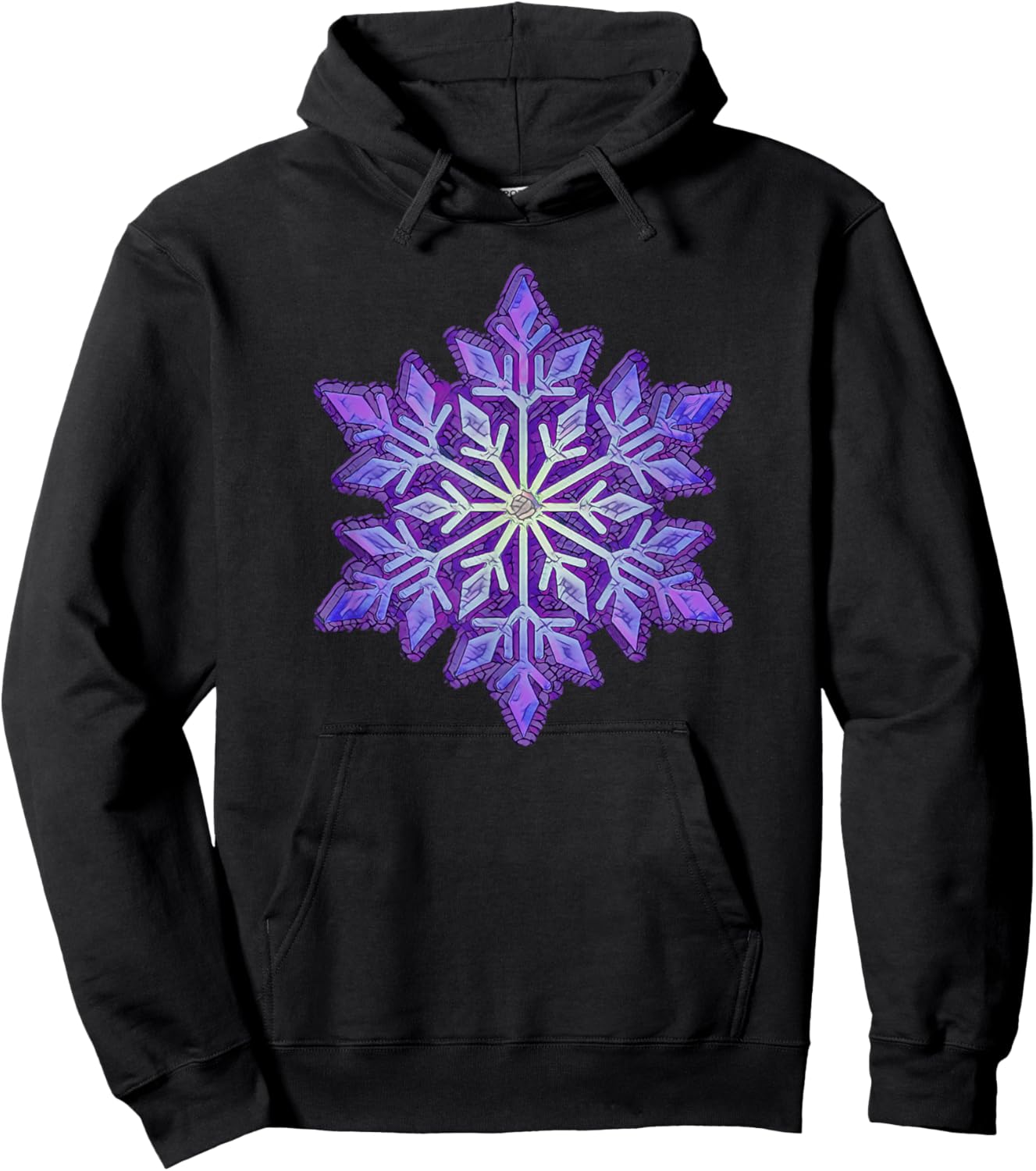 WINTER Snowflake-Purple Hoodie - Hoodie | Black
