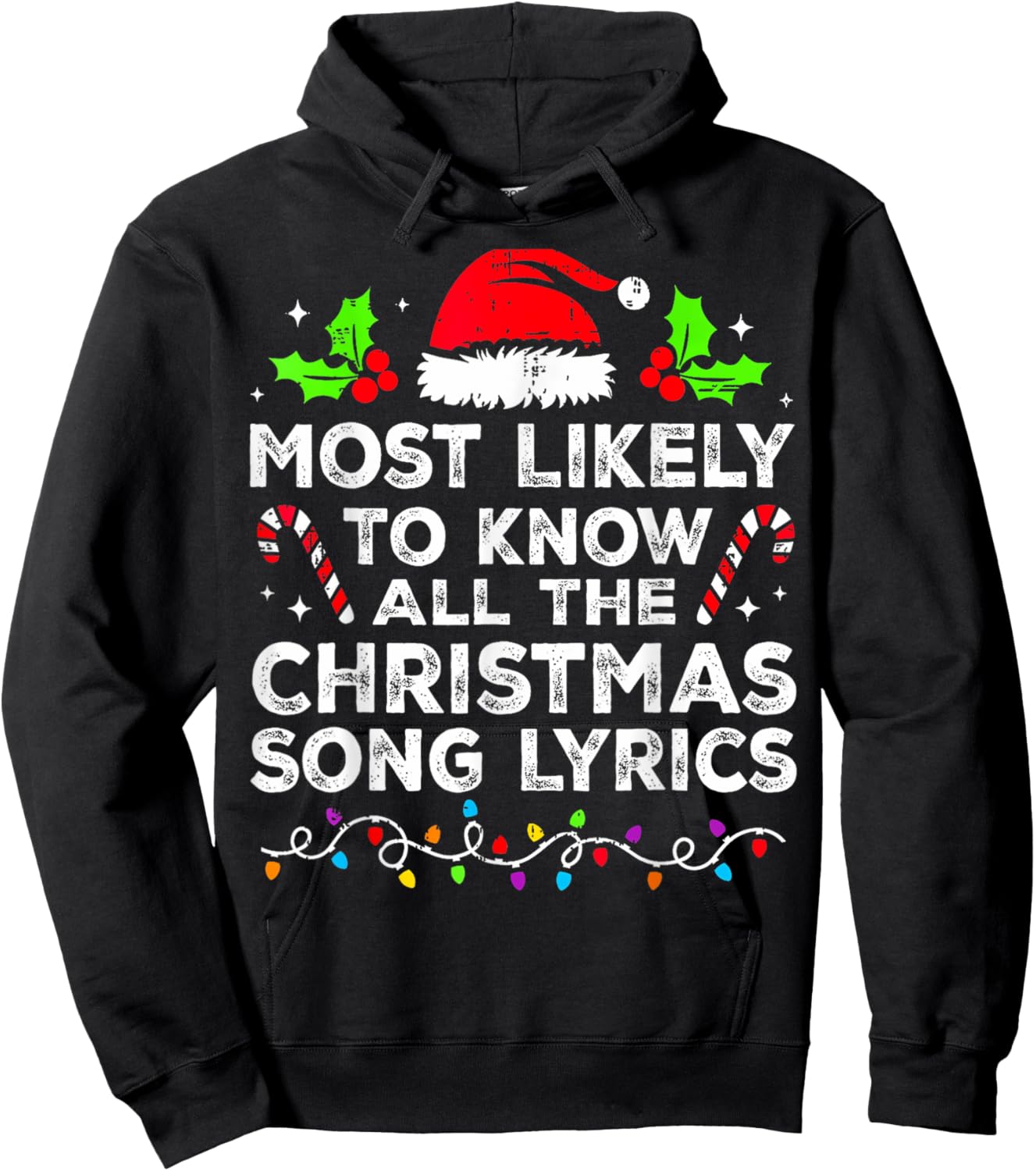 Most Likely To Know All The Christmas Song Lyrics Matching Hoodie - Hoodie | Black
