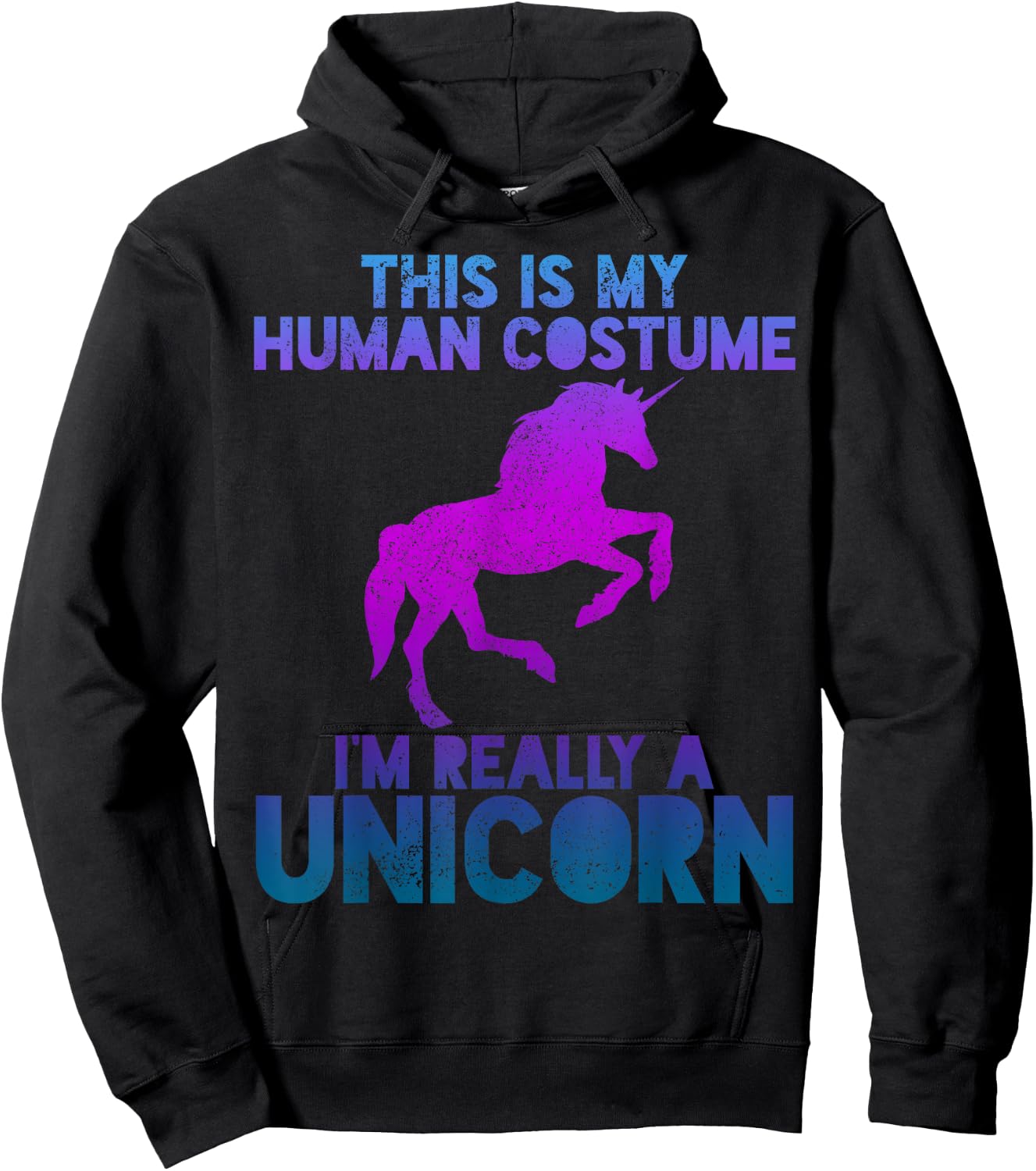 Unicorn Shirt - People Costume Saying Funny Halloween Hoodie - Hoodie | Black