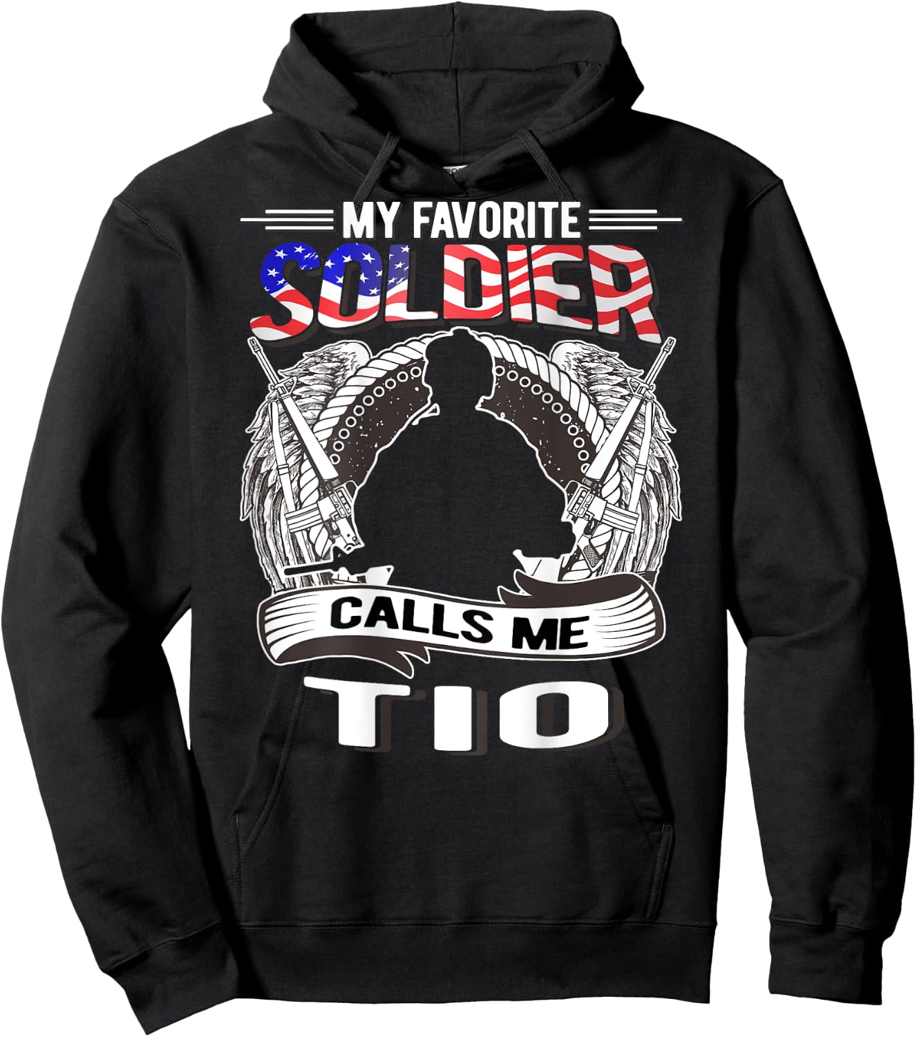 Proud Army Tio - My Favorite Soldier Calls Me Tio Uncle Gift Hoodie - Hoodie | Black
