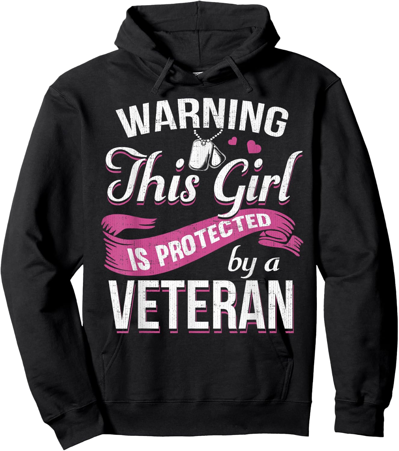 Warning This Girl Is Protected By A Veteran Hoodie - Hoodie | Black
