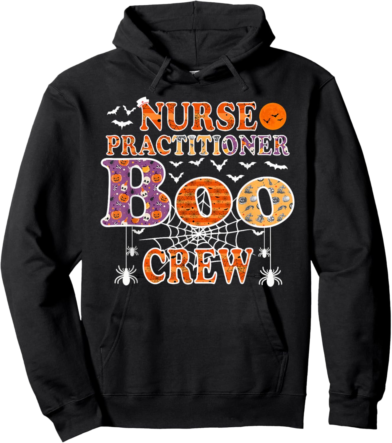 Nurse Practitioner Boo Crew Funny Halloween Hoodie - Hoodie | Black