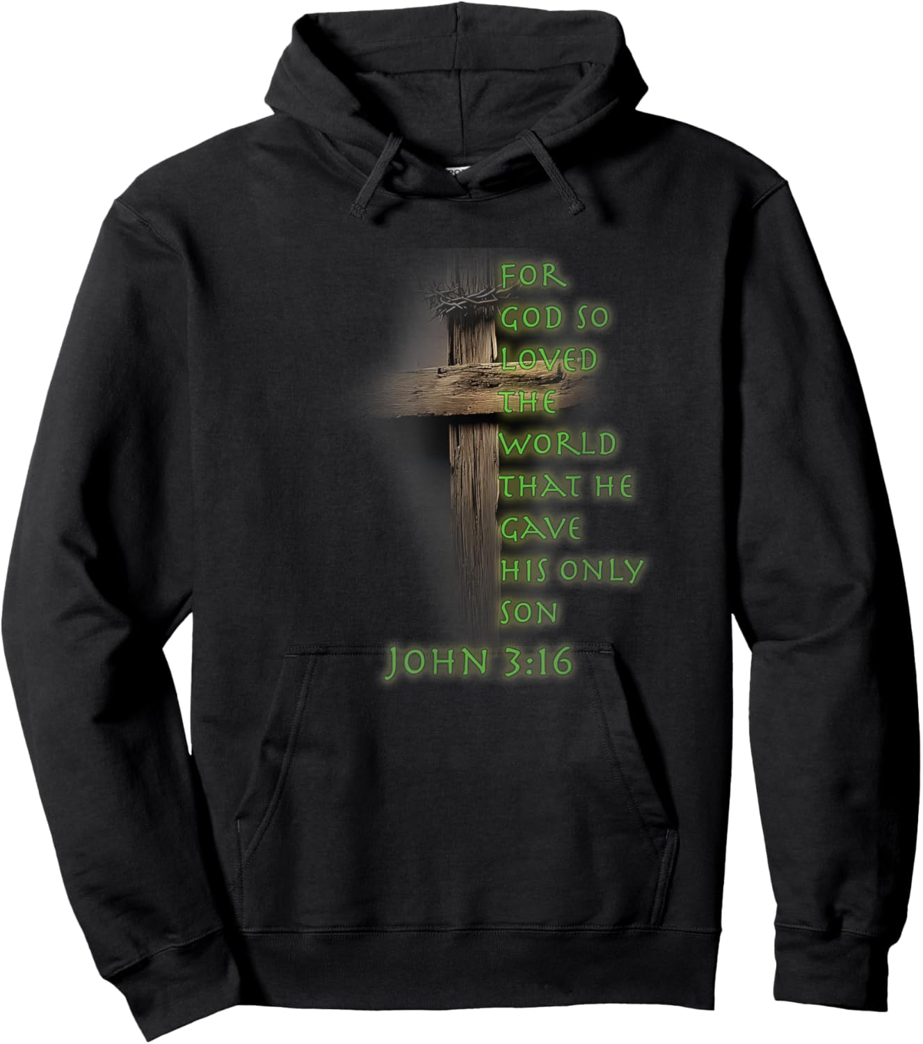 Faith Christian Cross Bible John 3:16 Reflection 0FWDEE Hoodie - Hoodie | Black