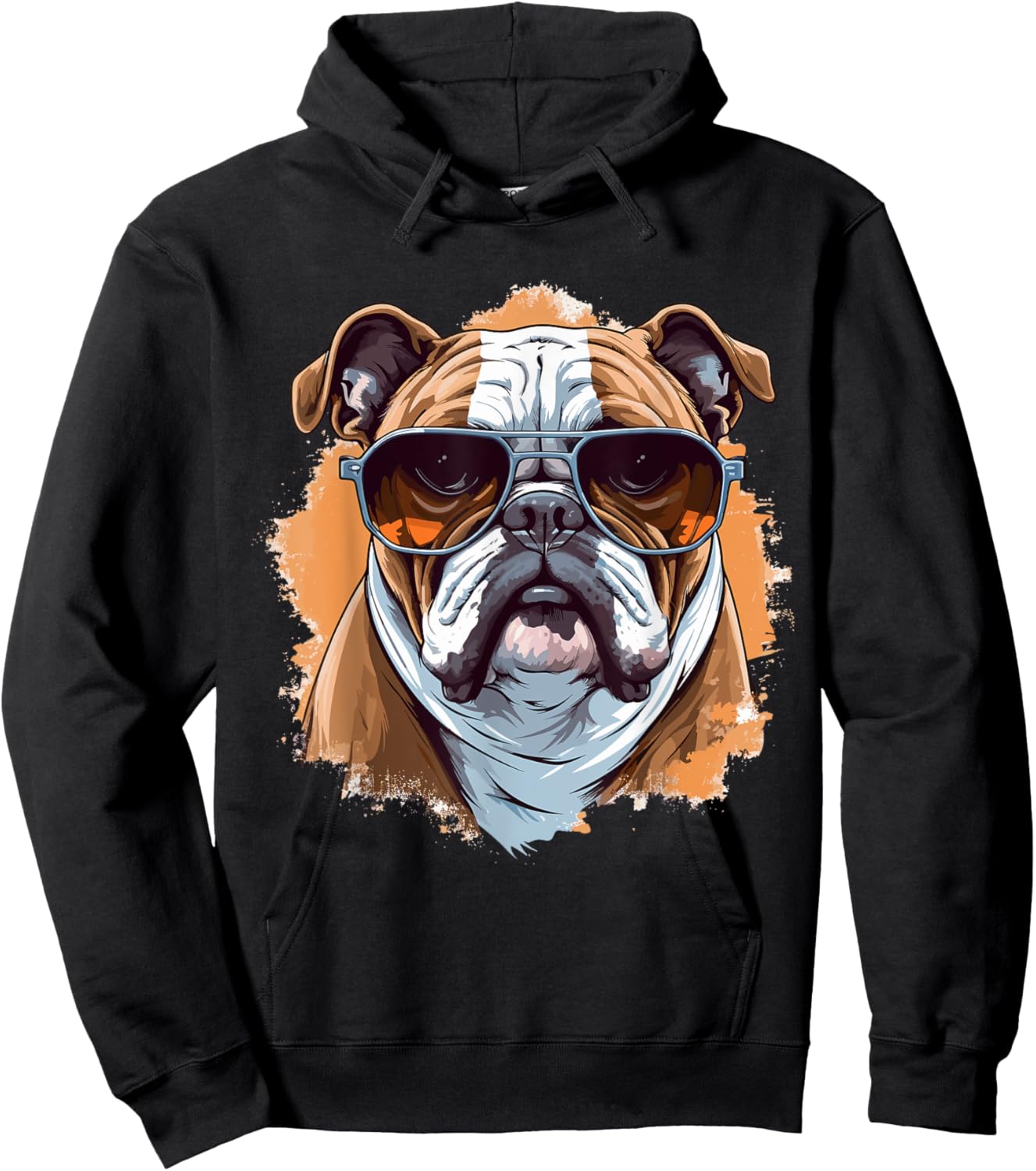 English Bulldog With Sunglasses Women Girls Kids Hoodie - Hoodie | Black