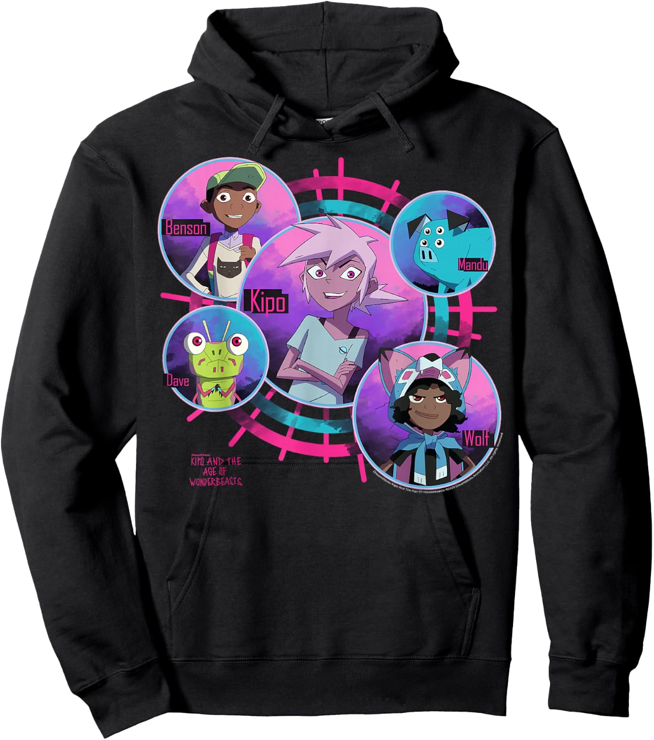 Kipo And The Age Of Wonderbeasts Group Shot Circles Hoodie - Hoodie | Black