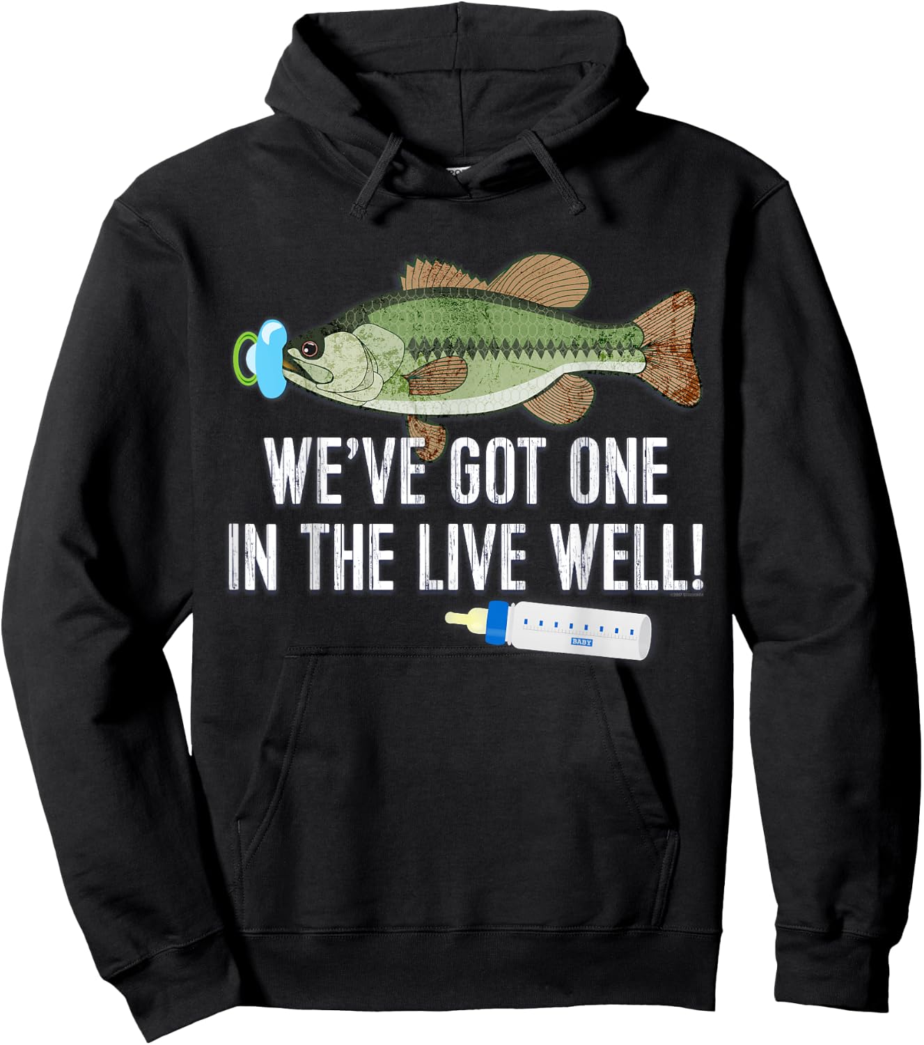 WE'VE GOT ONE IN THE LIVEWELL! Pregnancy Birth Announcement Hoodie - Hoodie | Black