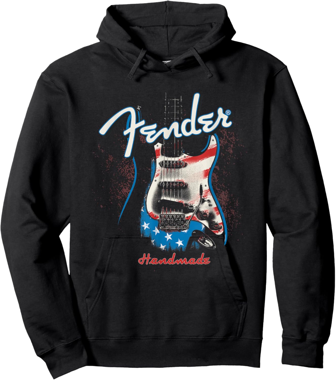Fender Handmade Guitars 4th of July American Flag Hoodie - Hoodie | Black